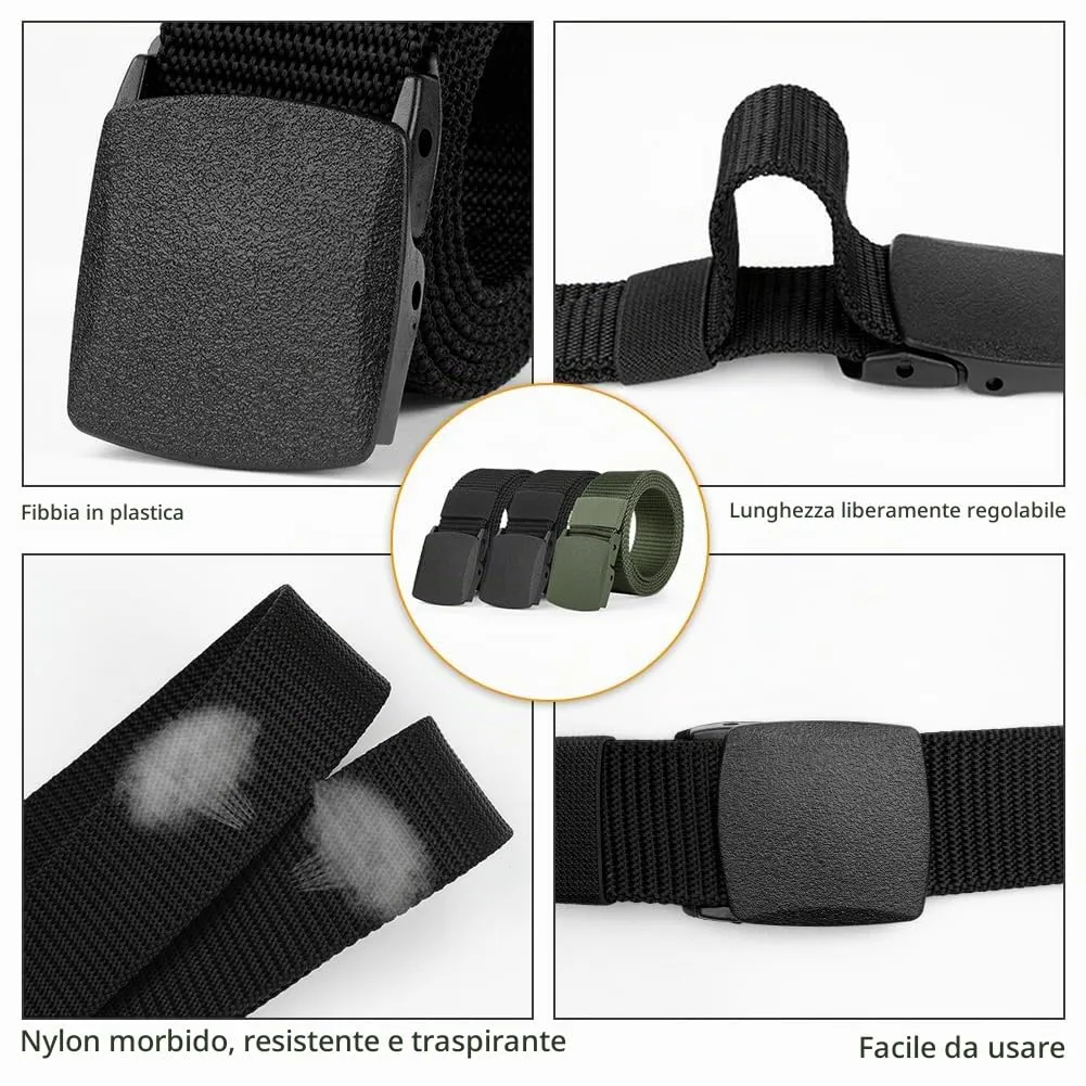 Aomig Cintura Tattica in Nylon con Fibbia in Plastica, Regolabile per Uomo, Outdoor e Militare - immagine 4