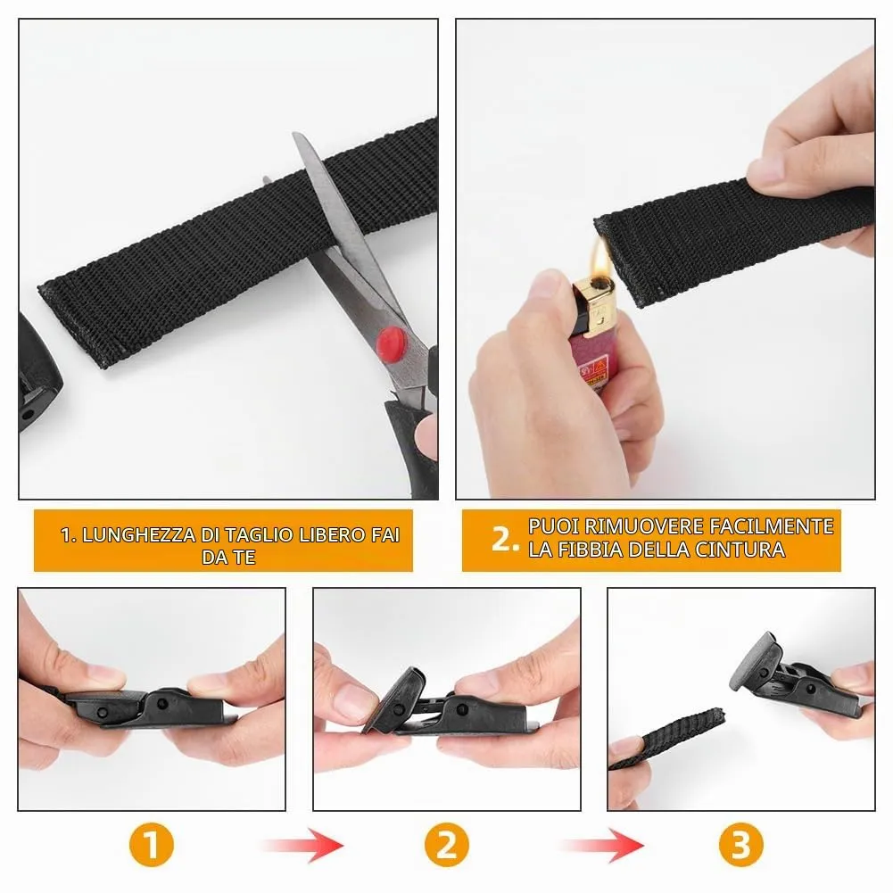 Aomig Cintura Tattica in Nylon con Fibbia in Plastica, Regolabile, 130 cm - immagine 3