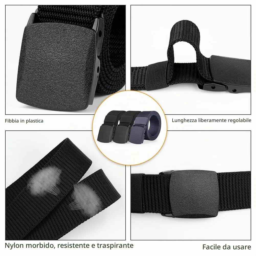 Aomig Cintura Tattica in Nylon con Fibbia in Plastica, Regolabile, 130 cm - immagine 4