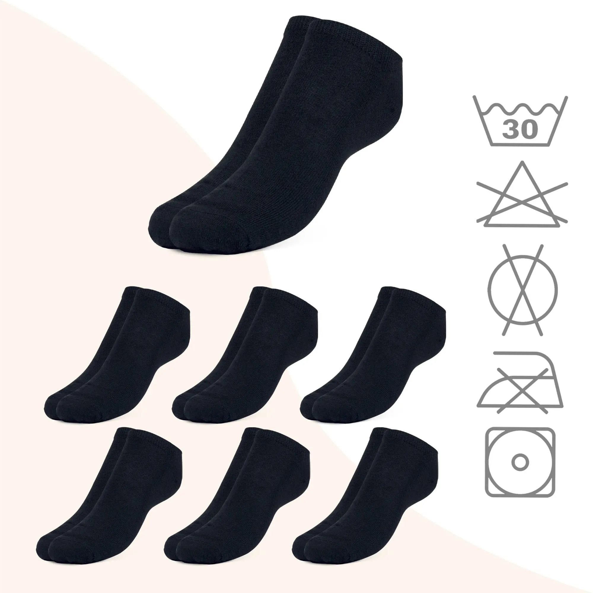 POPYS Calzini Corti in Cotone Unisex, 15 Paia, Nero, Taglia 40-46 - immagine 6