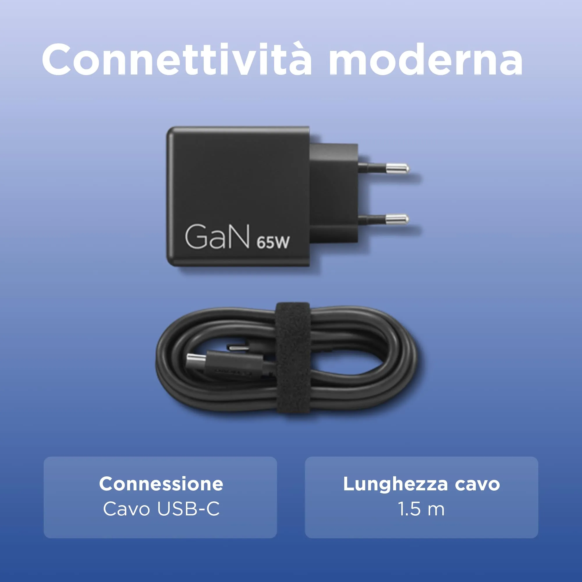 Lenovo Dual USB-C 65W GaN Charger with 1.5m USB-C Cable - Nero - immagine 8