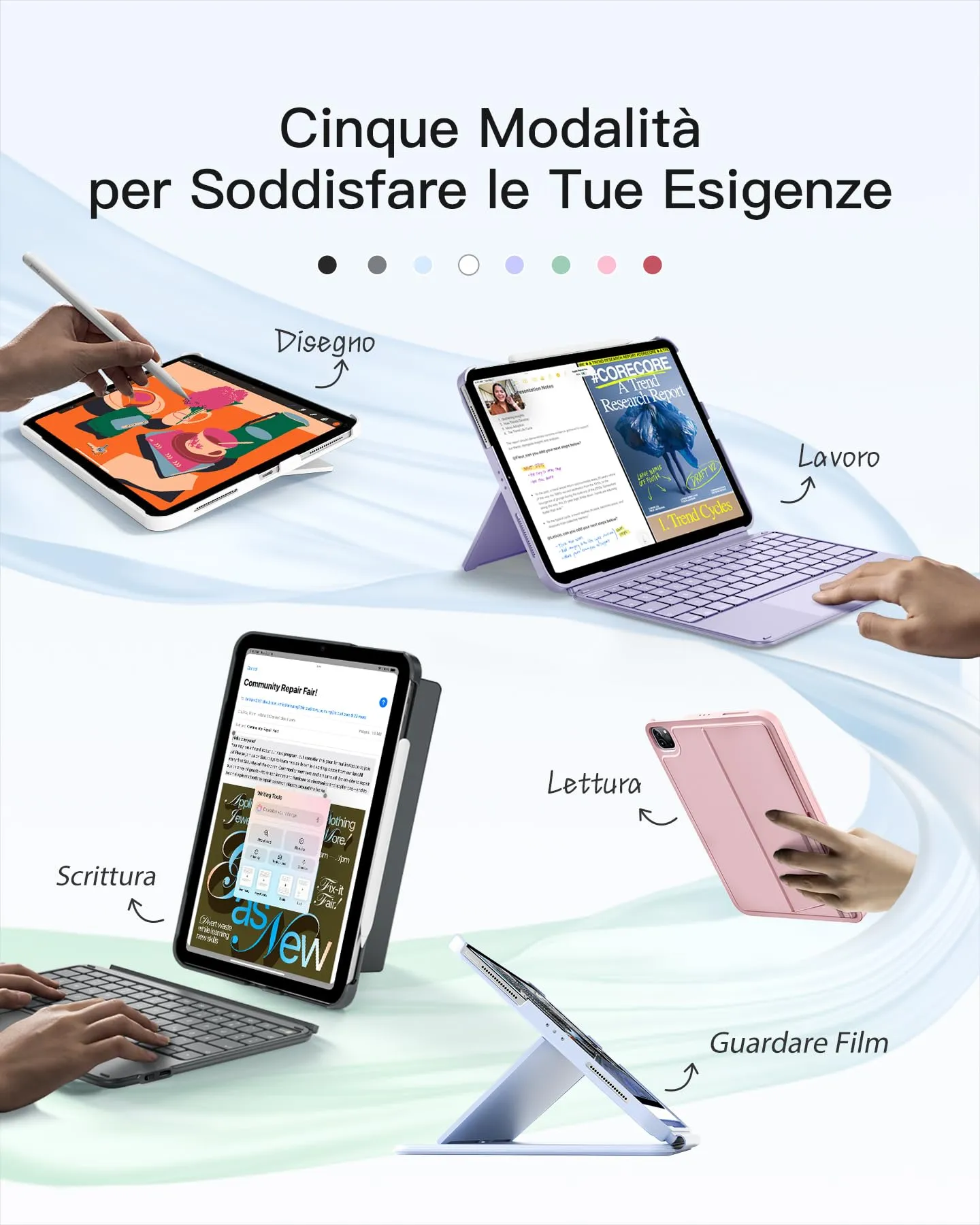 Inateck Custodia Tastiera per iPad A16, 10a Gen - immagine 5