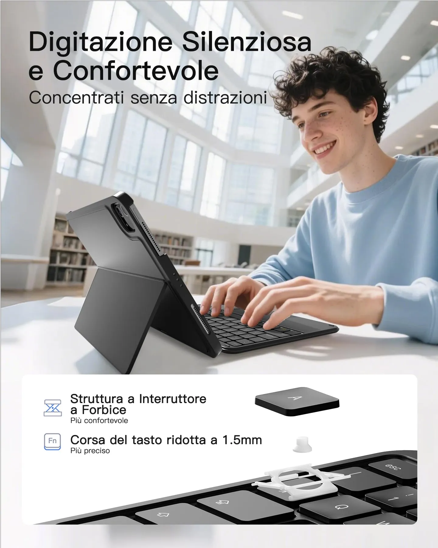 Inateck Custodia Tastiera per iPad A16, 10a Gen - immagine 6
