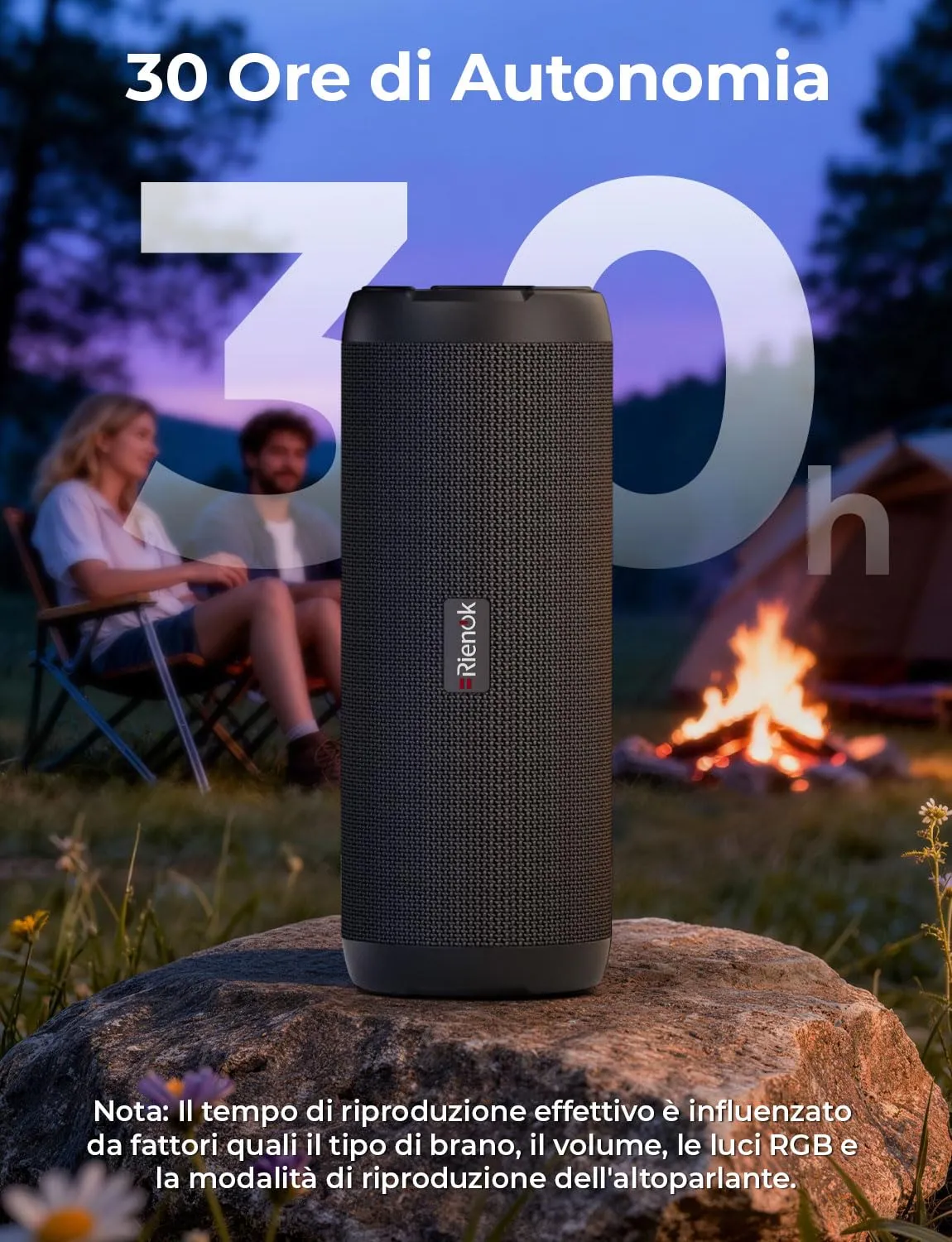 RIENOK S1 mini Cassa Bluetooth Portatile 40W IPX7 con Equalizzatore - immagine 3