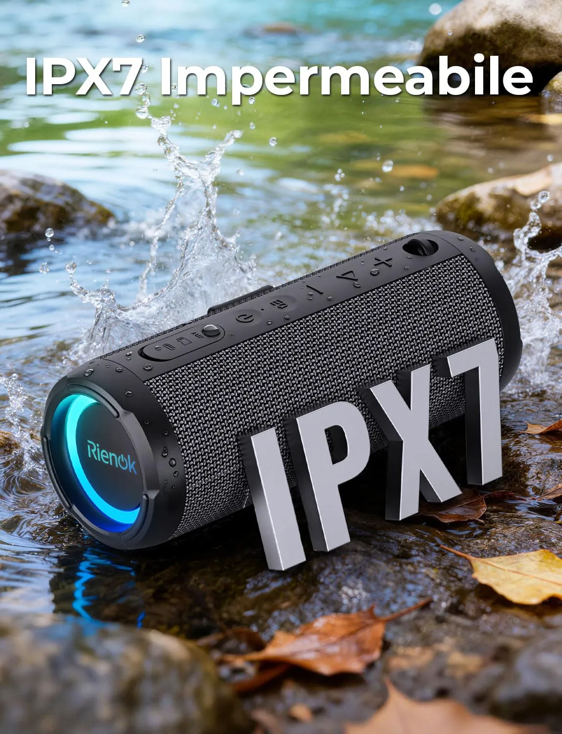RIENOK S1 mini Cassa Bluetooth Portatile 40W IPX7 con Equalizzatore - immagine 5