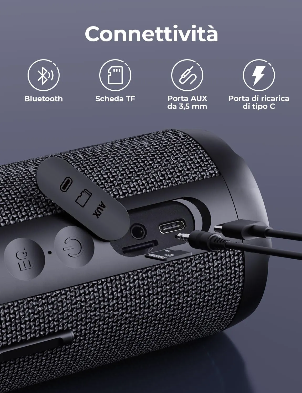 RIENOK S1 mini Cassa Bluetooth Portatile 40W IPX7 con Equalizzatore - immagine 6