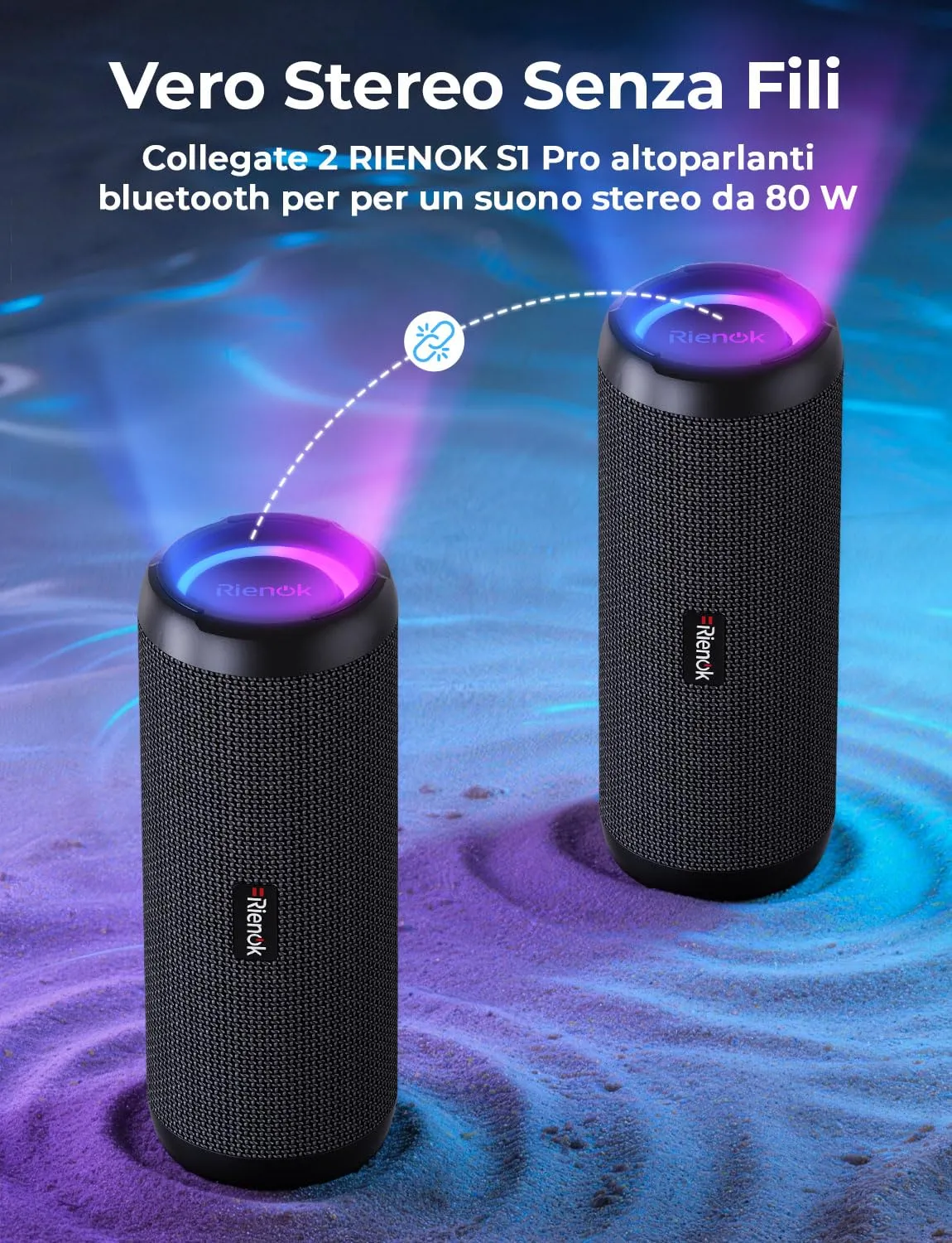 RIENOK S1 mini Cassa Bluetooth Portatile 40W IPX7 con Equalizzatore - immagine 7