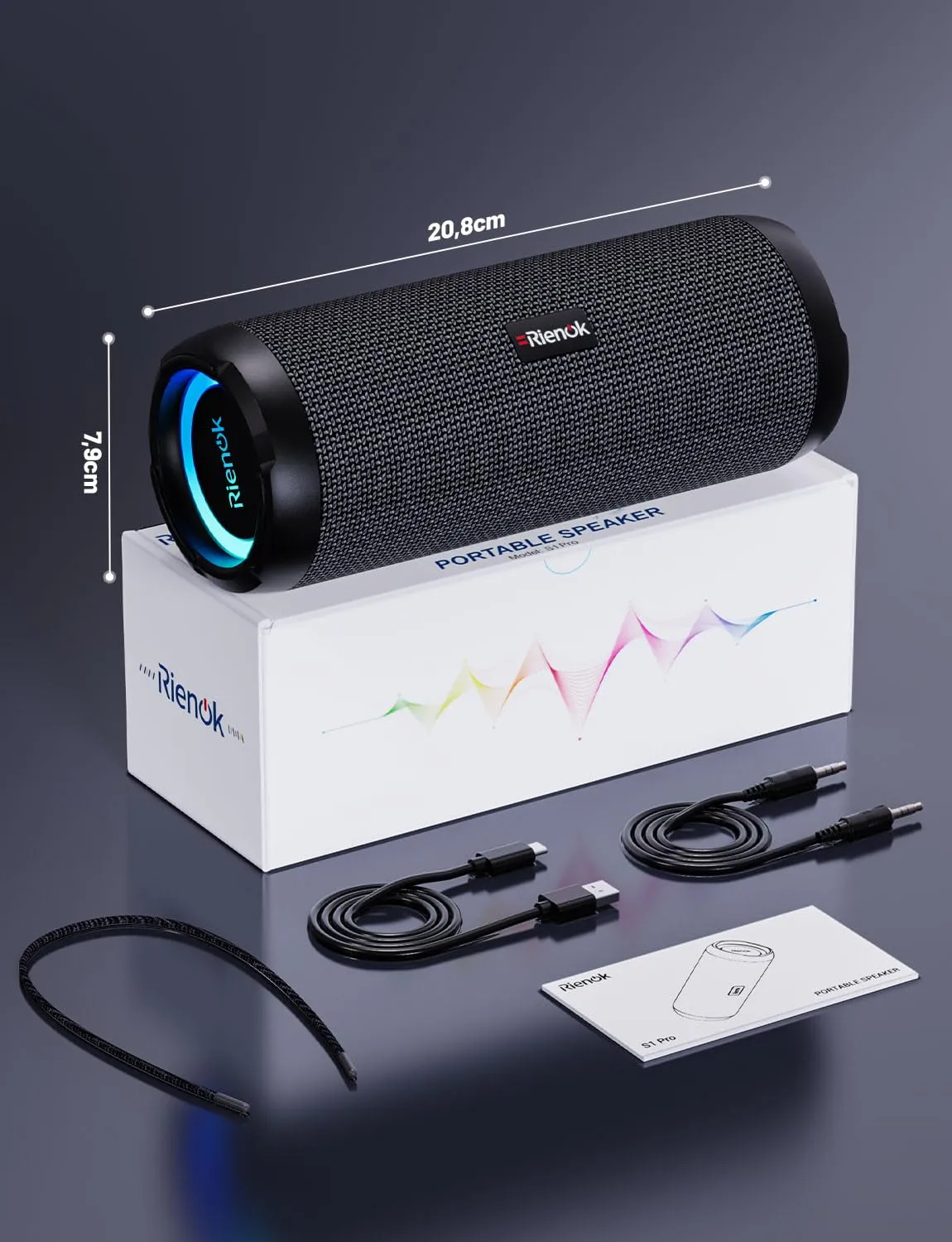 RIENOK S1 mini Cassa Bluetooth Portatile 40W IPX7 con Equalizzatore - immagine 10