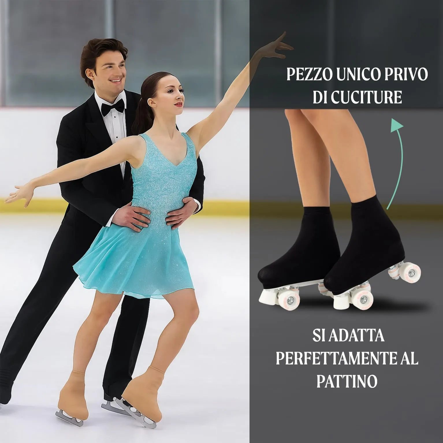 CALZITALY Copripattini 130 Denari, Nero, Taglia 28-32 (180-205 mm) - immagine 3