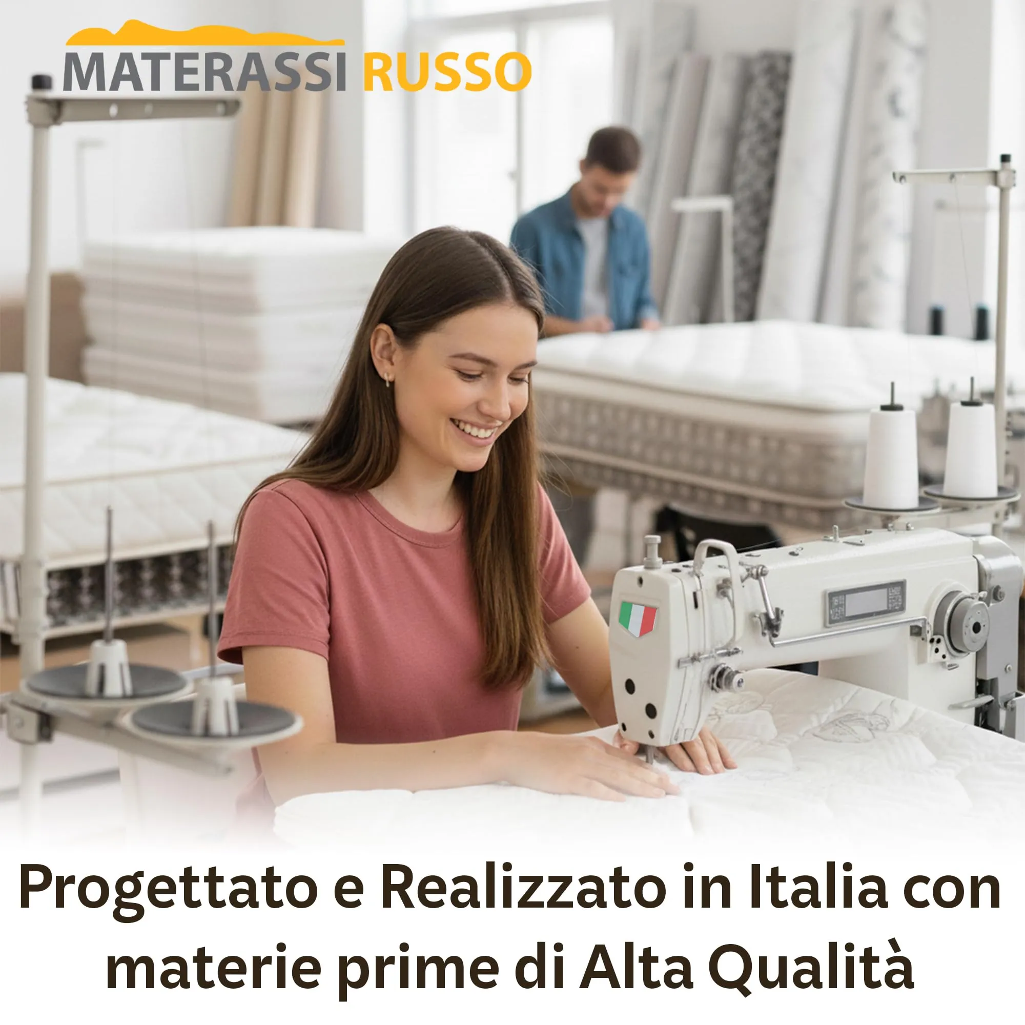 Materassi Russo Materasso Matrimoniale 160x200 Memory Foam e Waterfoam, 20 cm, Ortopedico Semi Rigido, Tessuto Aloe Vera, Made in Italy - immagine 7
