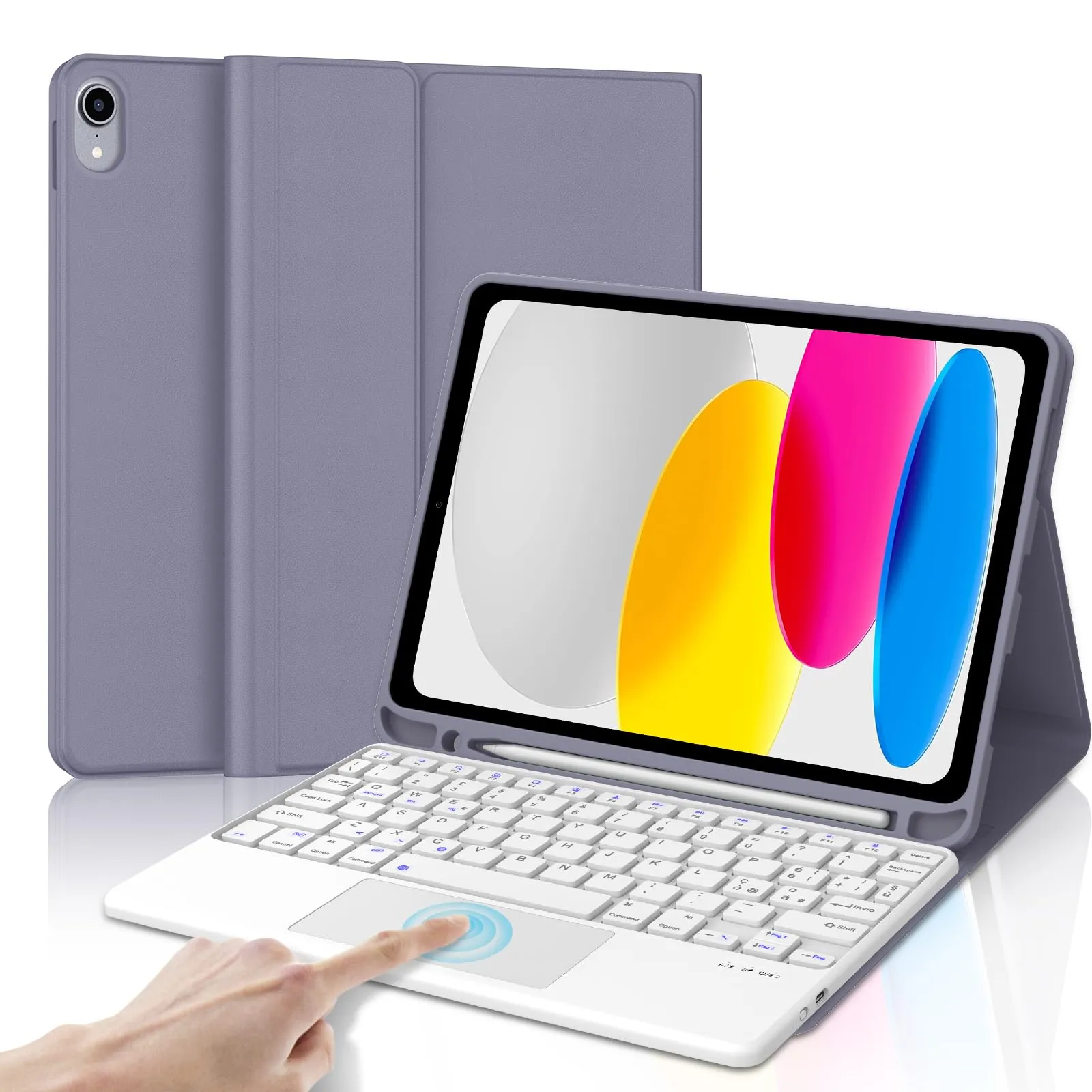 IVEOPPE Tastiera e Custodia per iPad 11 Generazione 11" (2025) e iPad 10 Generazione 10.9" (2022) A16 - immagine 1