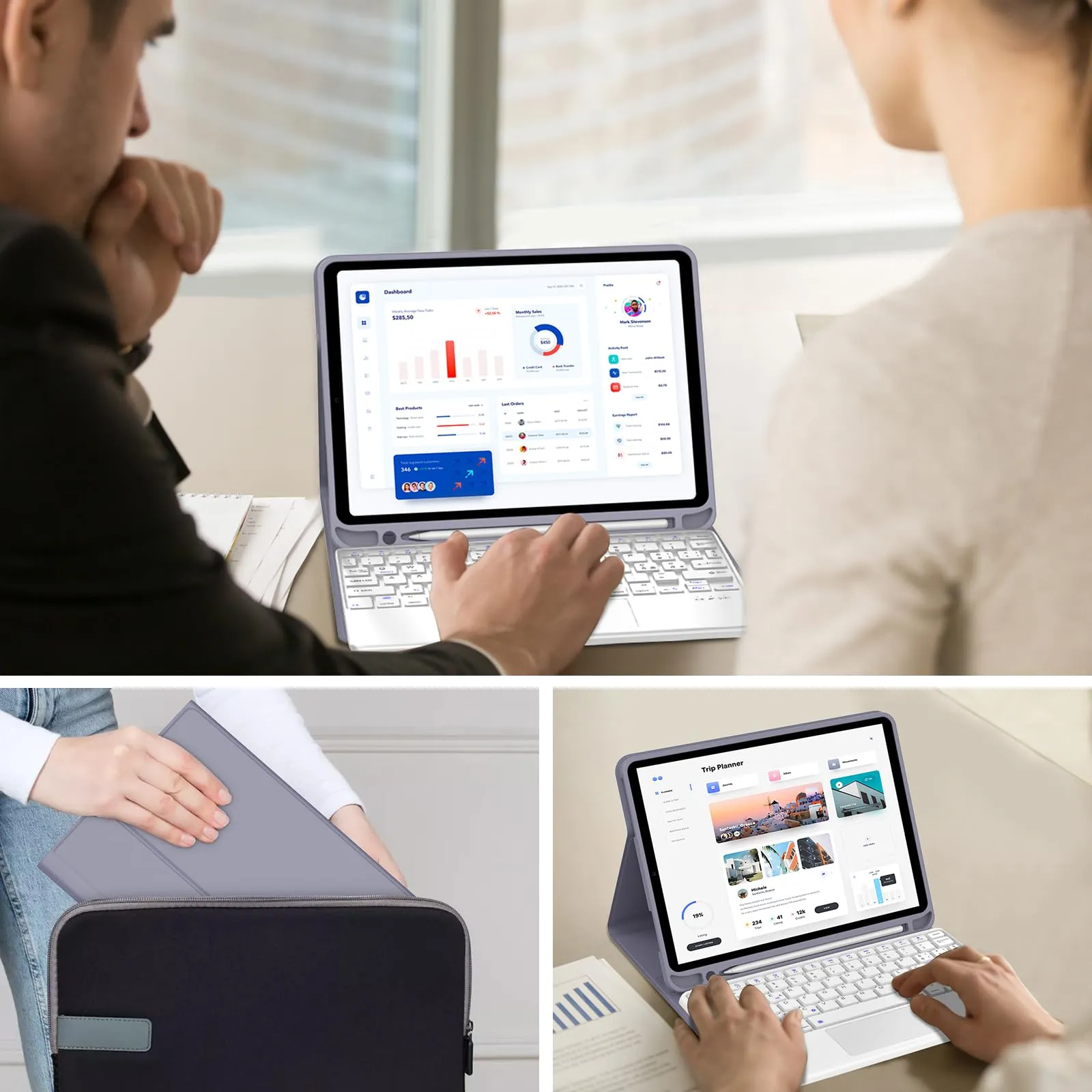 IVEOPPE Tastiera e Custodia per iPad 11 Generazione 11" (2025) e iPad 10 Generazione 10.9" (2022) A16 - immagine 9