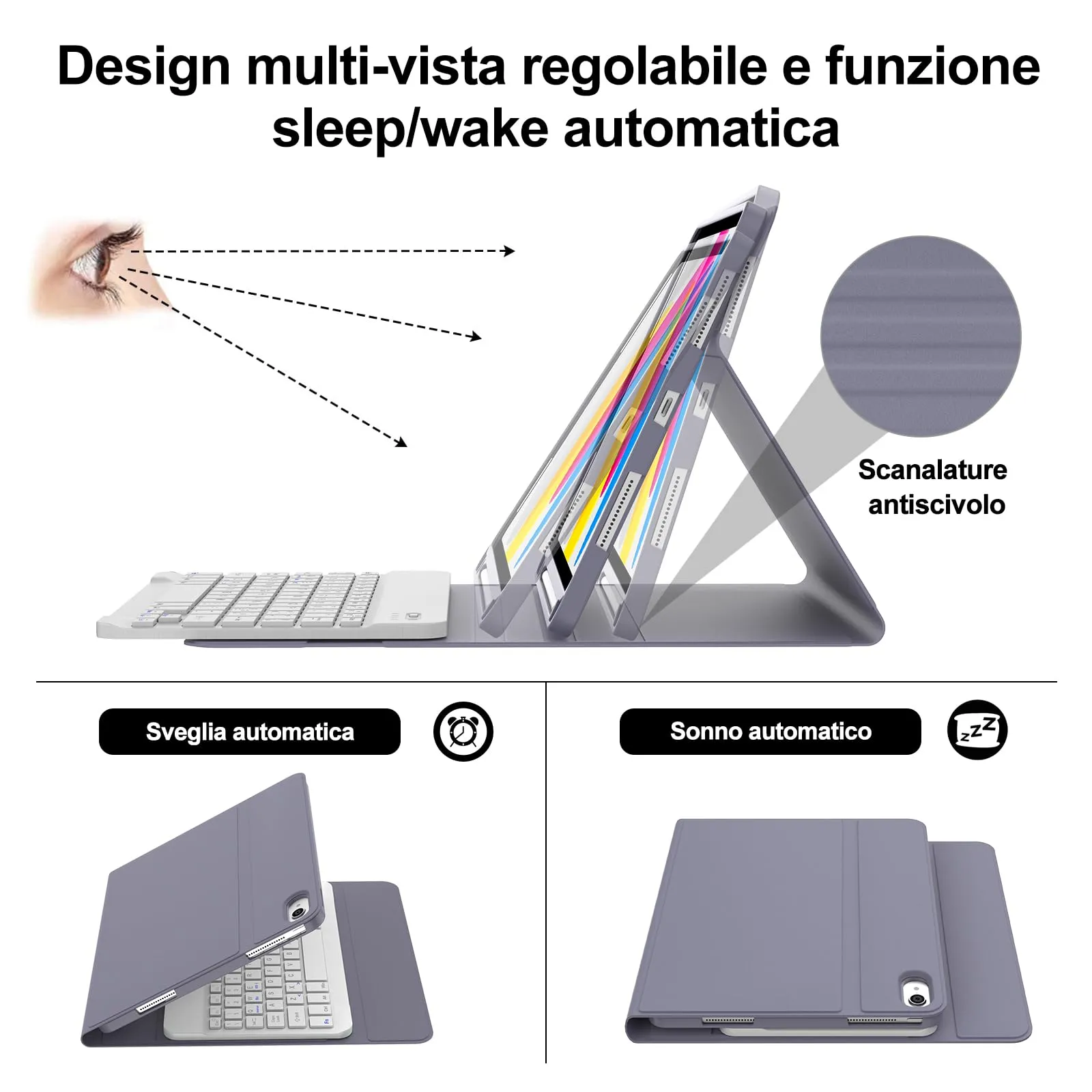 IVEOPPE Tastiera per iPad 11 Generazione 11" (2025) e 10 Generazione 10.9" (2022) Modello A16 - immagine 5