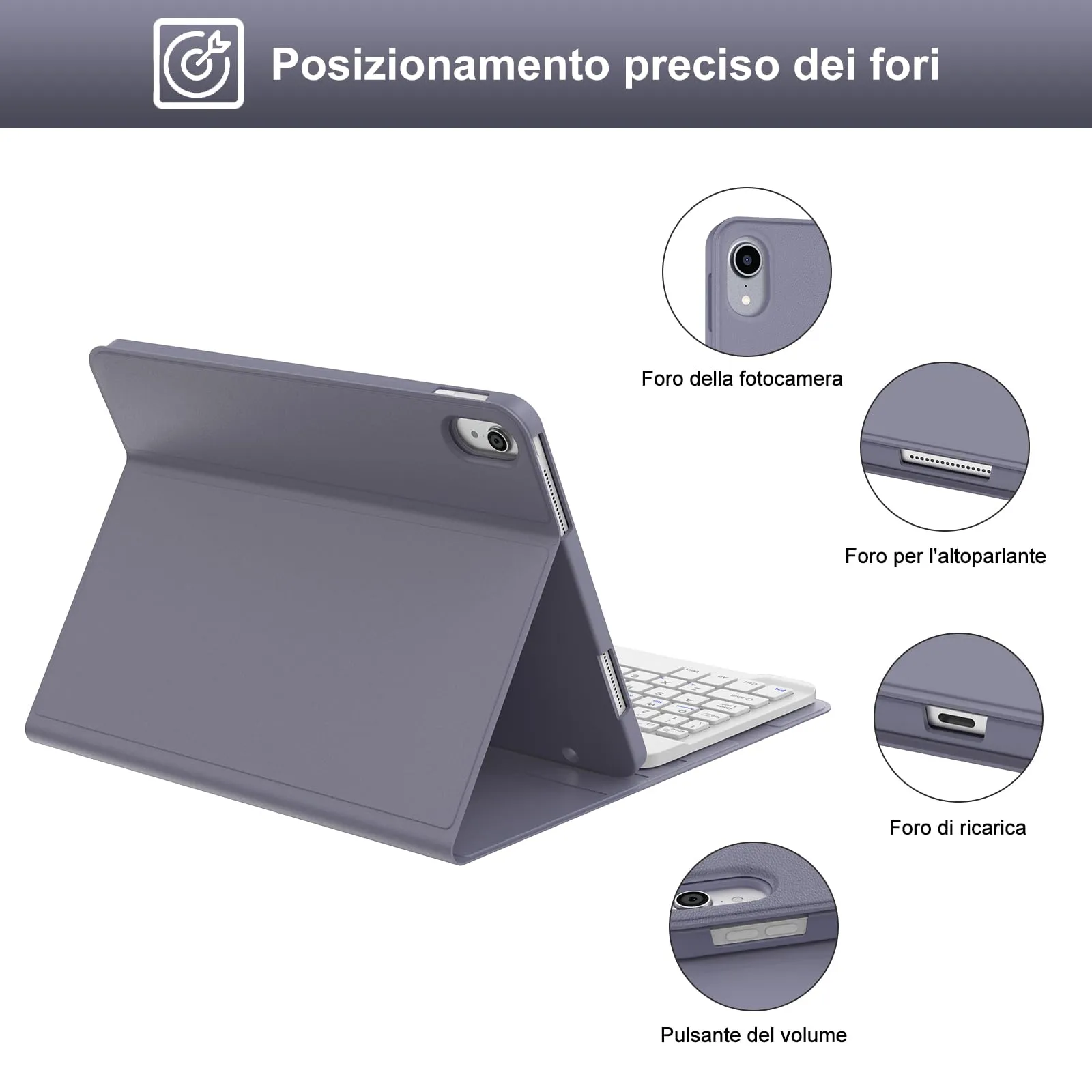 IVEOPPE Tastiera per iPad 11 Generazione 11" (2025) e 10 Generazione 10.9" (2022) Modello A16 - immagine 6