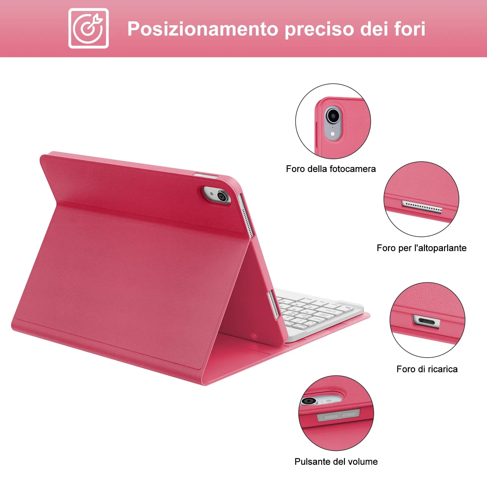 IVEOPPE Tastiera e Custodia per iPad 11 Generazione 11" (2025) e iPad 10 Generazione 10.9" (2022) A16 - immagine 6