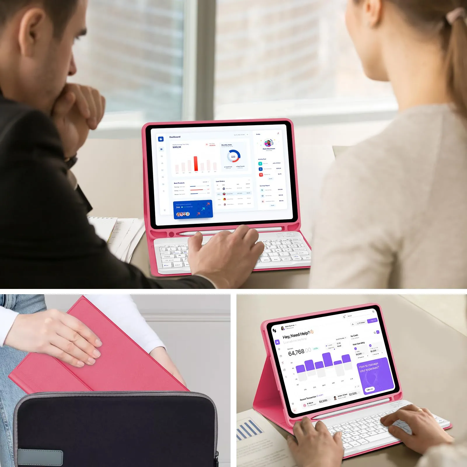 IVEOPPE Tastiera e Custodia per iPad 11 Generazione 11" (2025) e iPad 10 Generazione 10.9" (2022) A16 - immagine 8