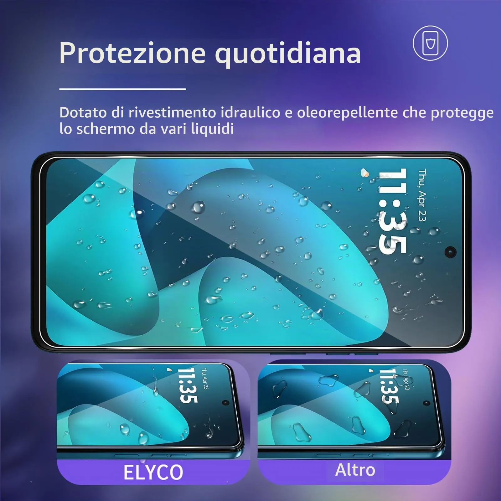 ELYCO Vetro Temperato per Motorola Moto G57, G57 Power, G67 Power, 3+3 Pezzi - immagine 2