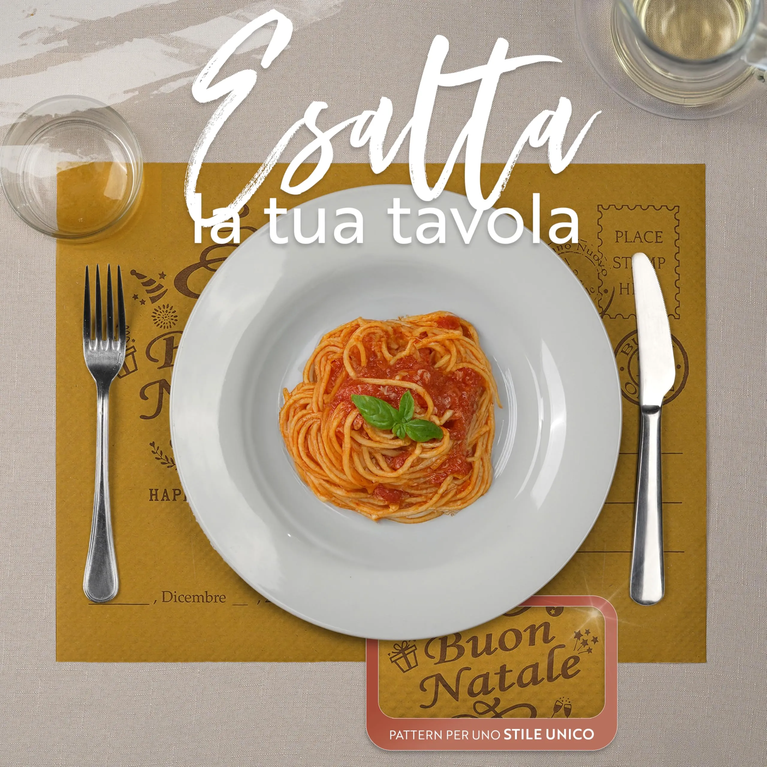 GIORDANO Cart Tovagliette in Carta Paglia Goffrata Stile Natalizio, Monouso, 250 Pezzi - immagine 3