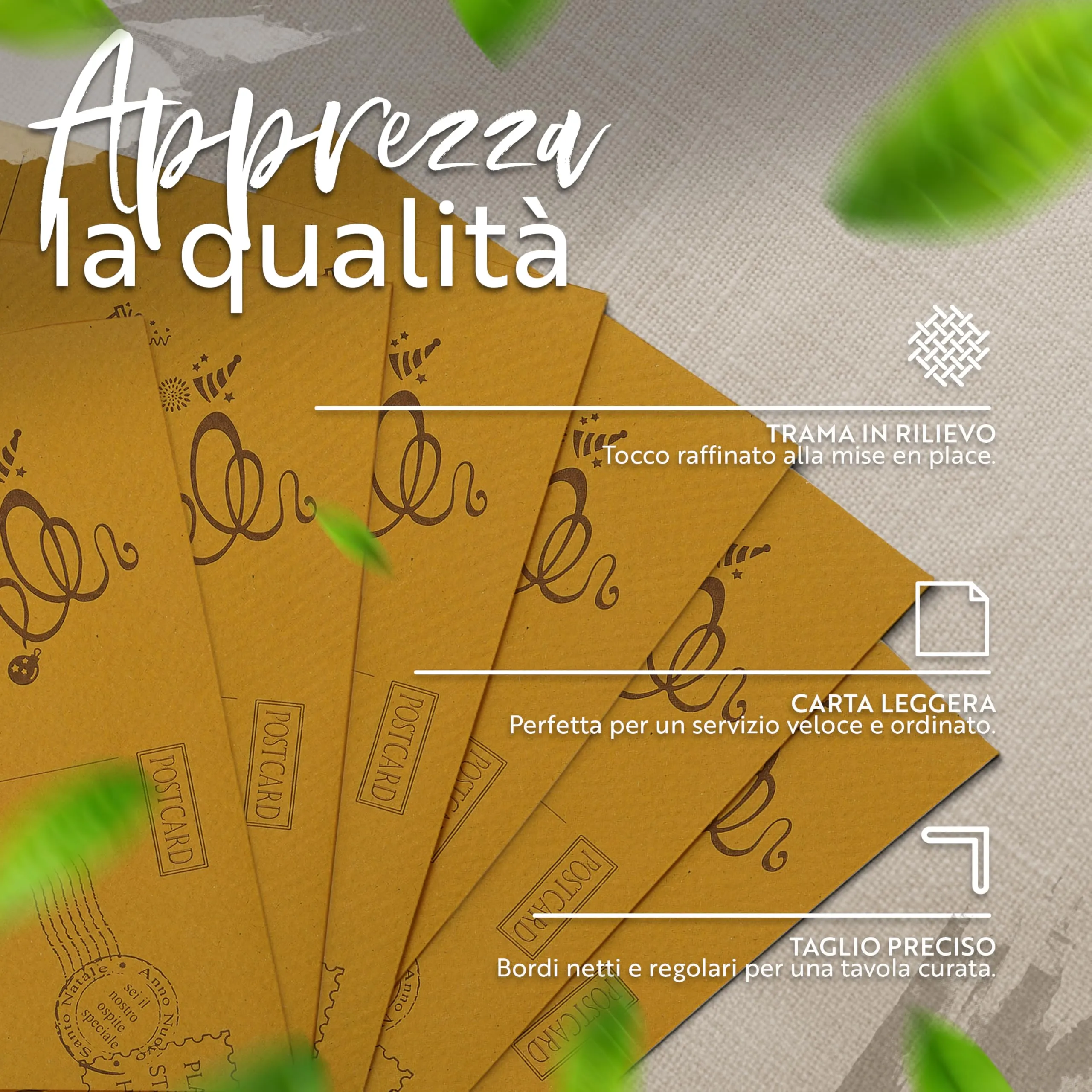 GIORDANO Cart Tovagliette in Carta Paglia Goffrata Stile Natalizio, Monouso, 250 Pezzi - immagine 4