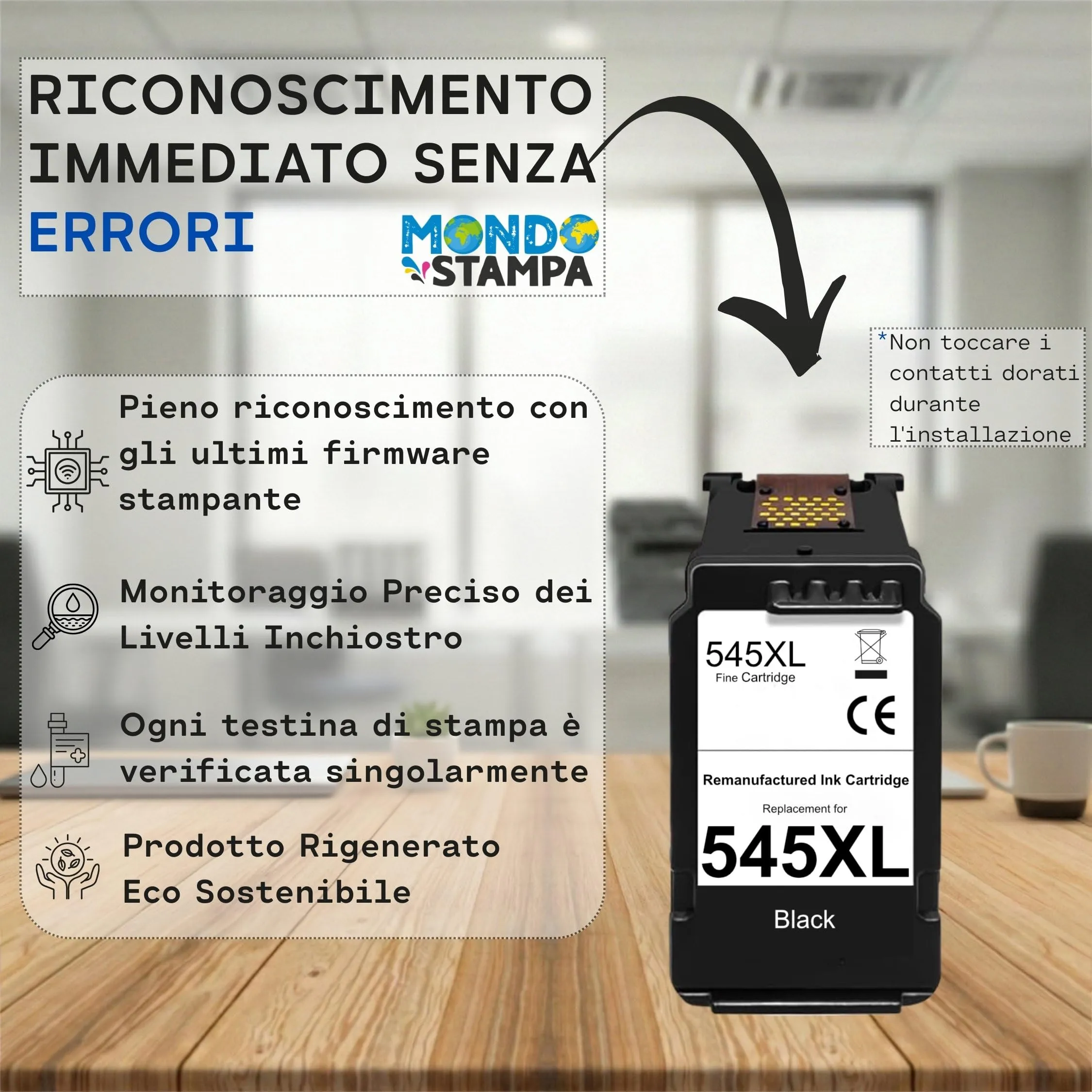 Mondo Stampa Cartuccia Nero Alta Capacità Compatibile con Canon PG-545 XL per Stampanti PIXMA MG2550, TS3150, TR4550 e Serie MG, TS, TR, MX, IP - immagine 4