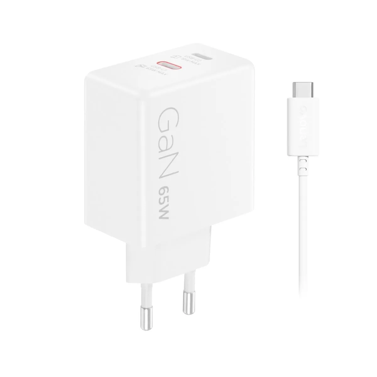 Lenovo Dual USB-C 65W GaN Charger with 1.5m Cable - G0A6065WEU - immagine 1