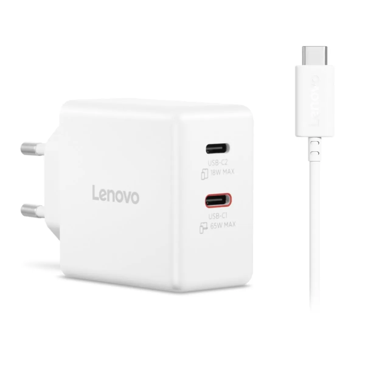 Lenovo Dual USB-C 65W GaN Charger with 1.5m Cable - G0A6065WEU - immagine 7