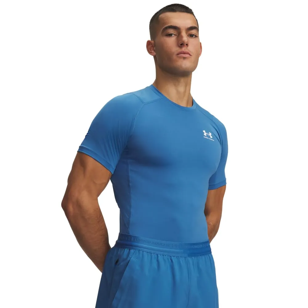 Under Armour Men's Heatgear Compression Shirt - Aegean Blue/White - XXL - immagine 1
