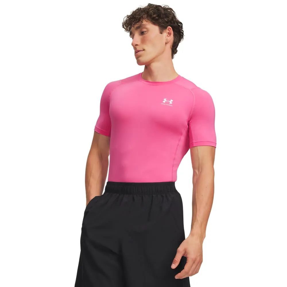 Under Armour Men's Heatgear Compression Shirt - Pink Frenzy/White - XL - immagine 1