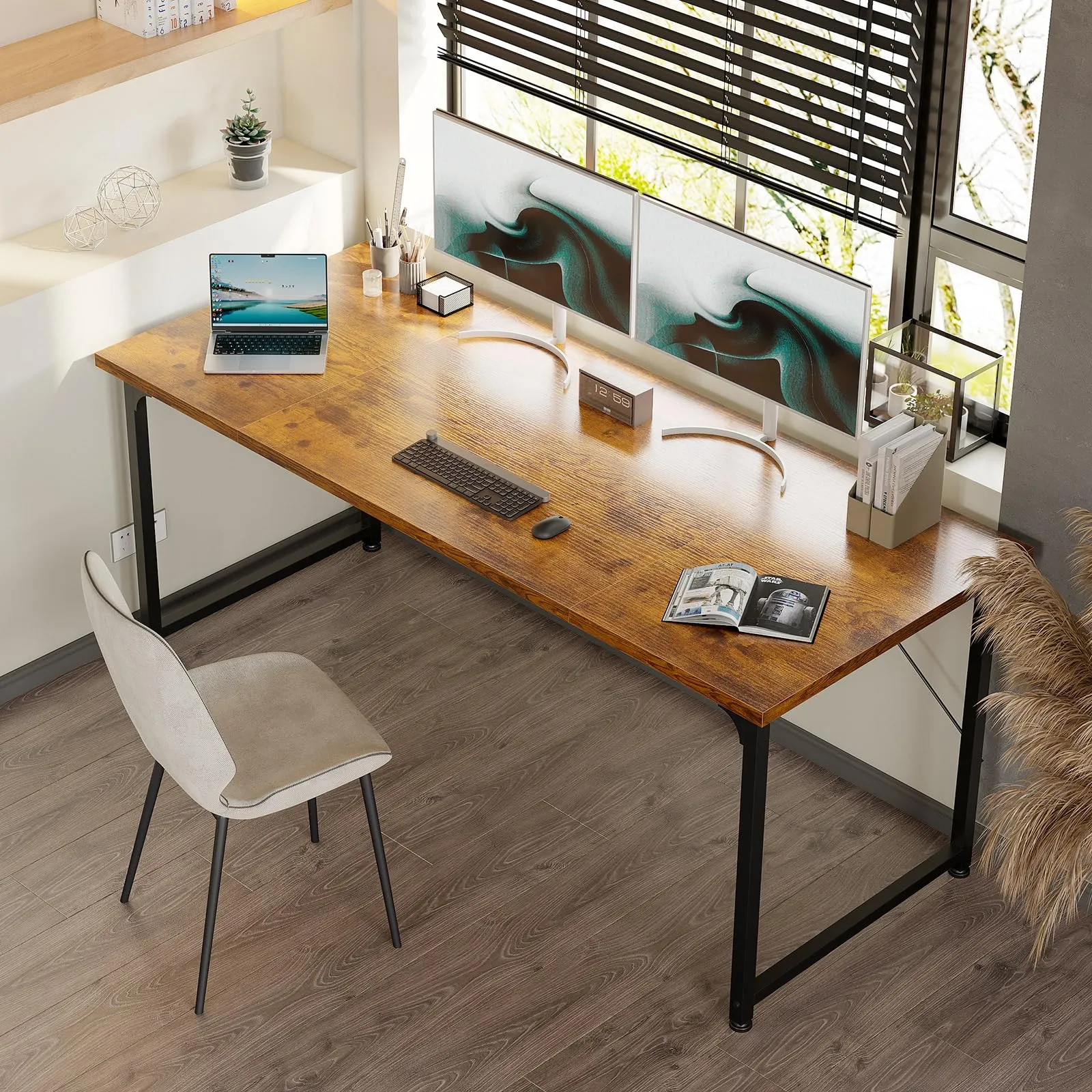 ODK Scrivania per Computer e Ufficio, 160 x 55 cm, Marrone - immagine 3