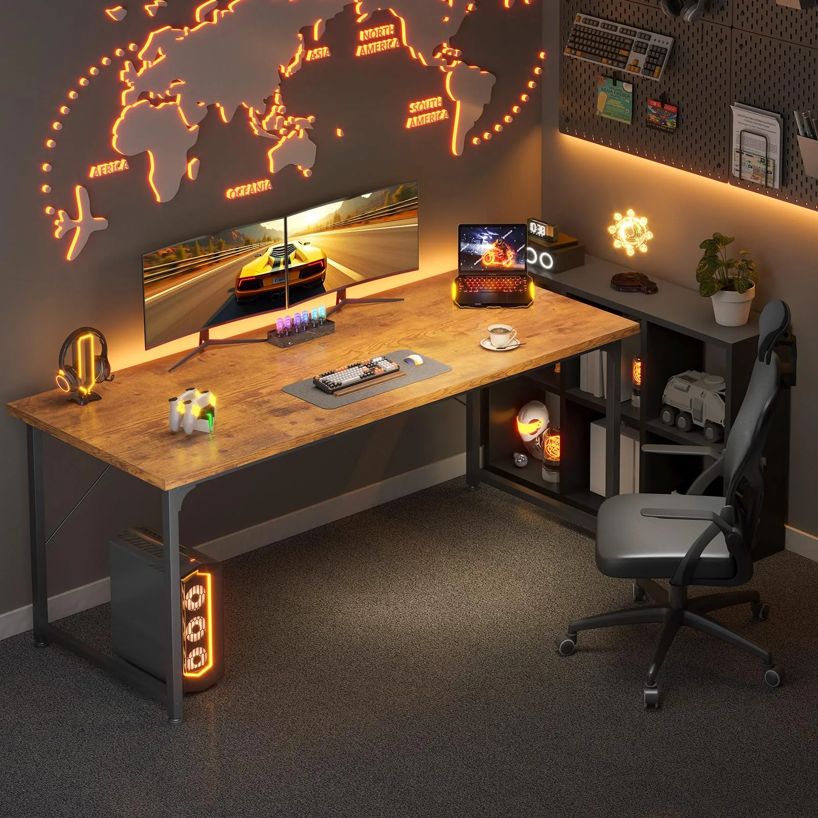 ODK Scrivania per Computer e Ufficio, 160 x 55 cm, Marrone - immagine 4