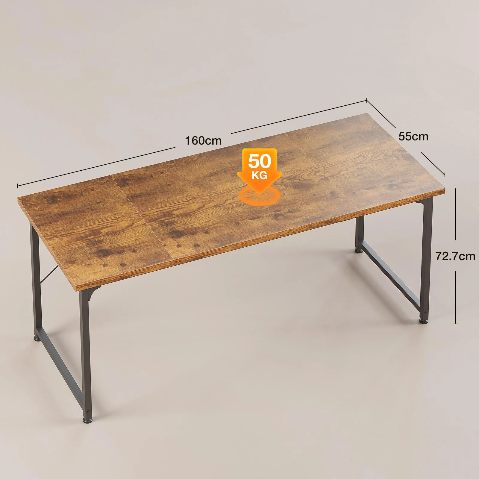 ODK Scrivania per Computer e Ufficio, 160 x 55 cm, Marrone - immagine 5