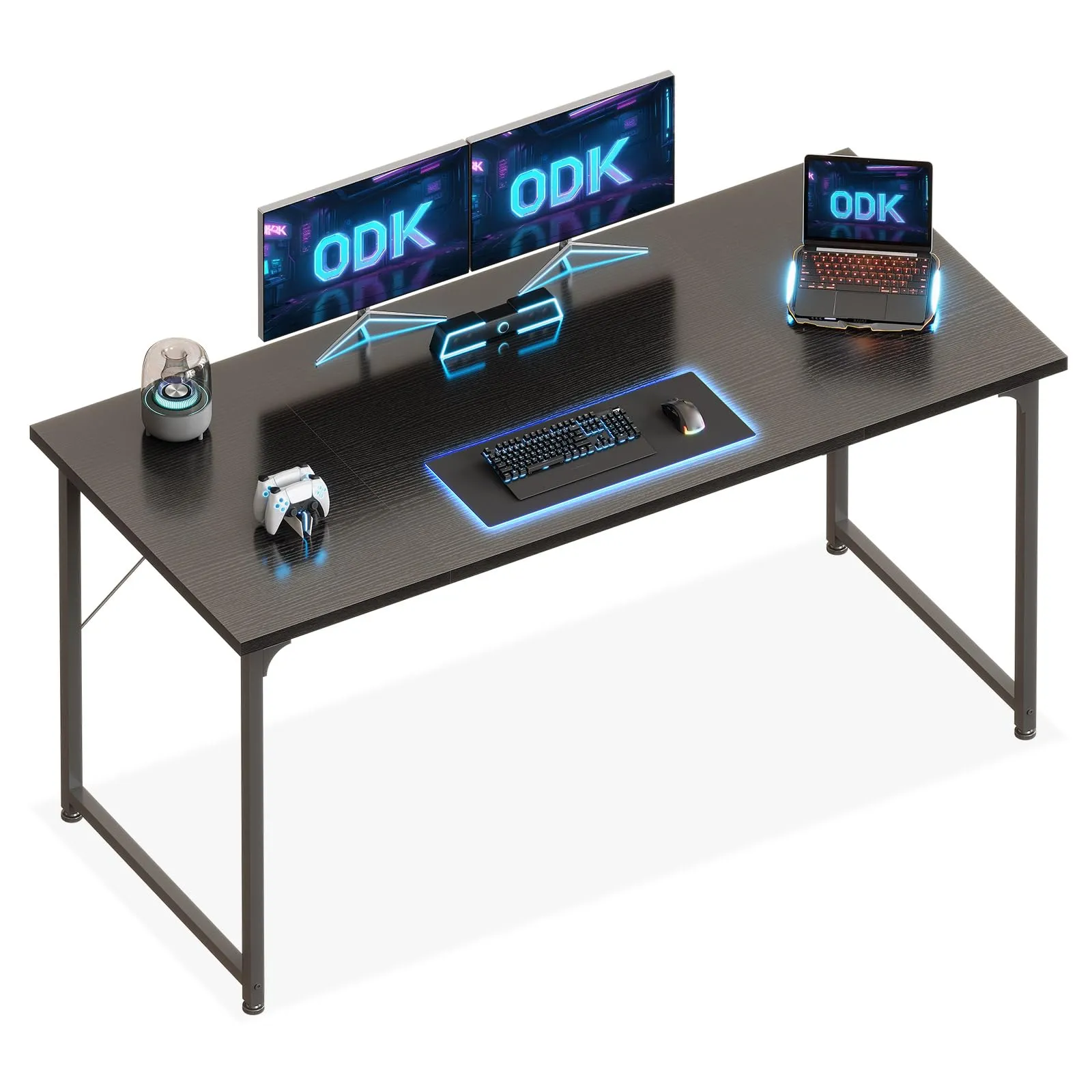 ODK Scrivania per Computer e Ufficio, 160 x 55 cm, Nera - immagine 1