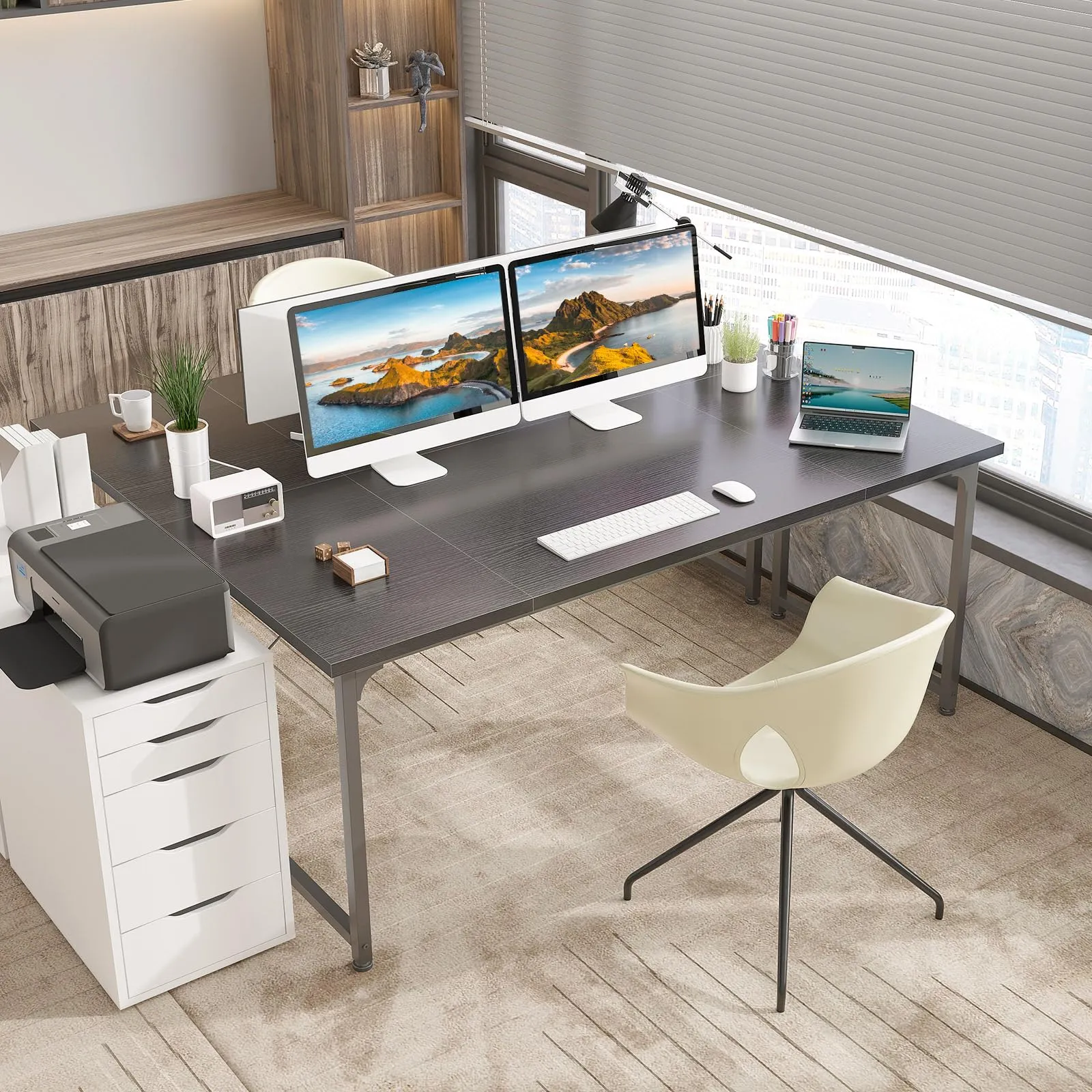 ODK Scrivania per Computer e Ufficio, 160 x 55 cm, Nera - immagine 3
