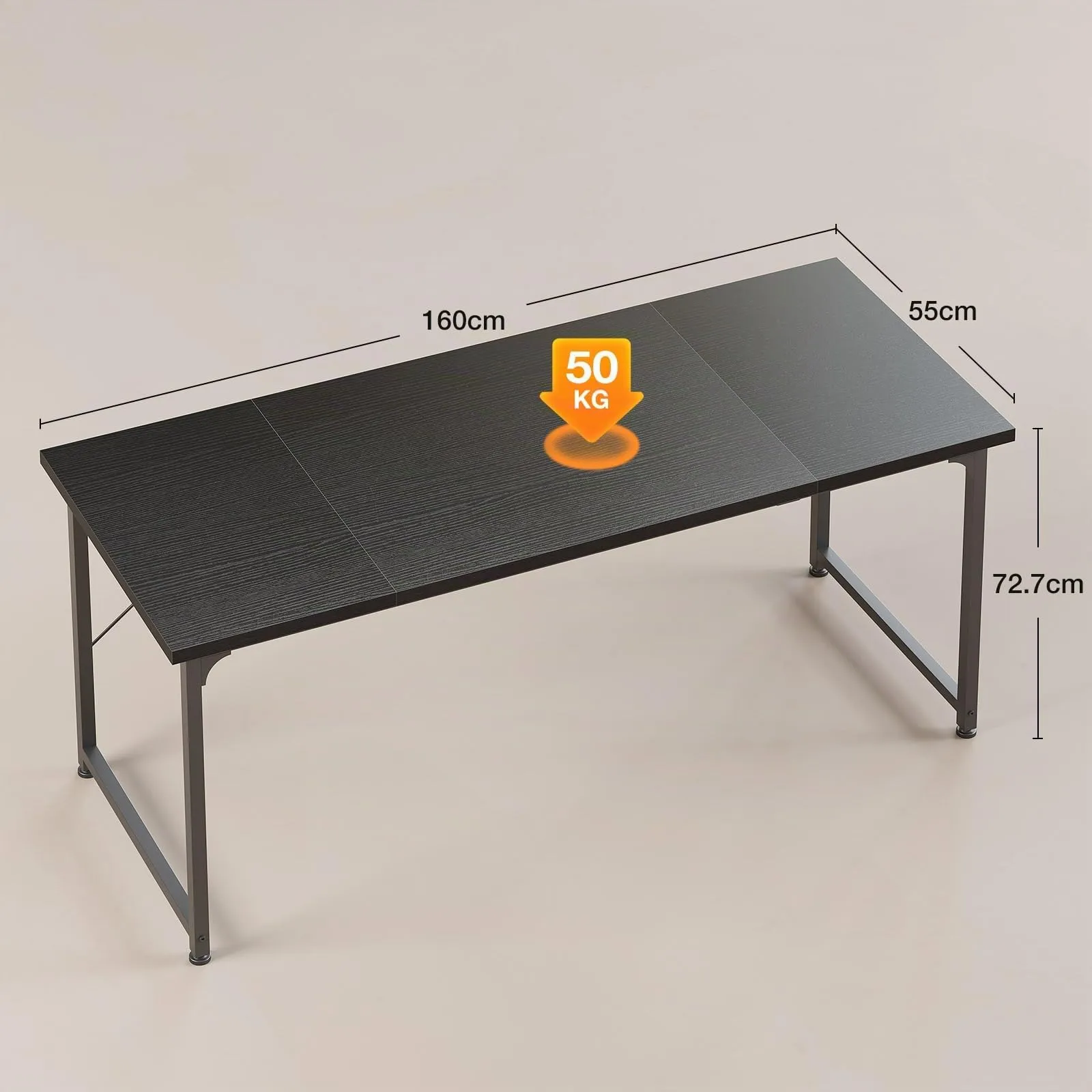 ODK Scrivania per Computer e Ufficio, 160 x 55 cm, Nera - immagine 5