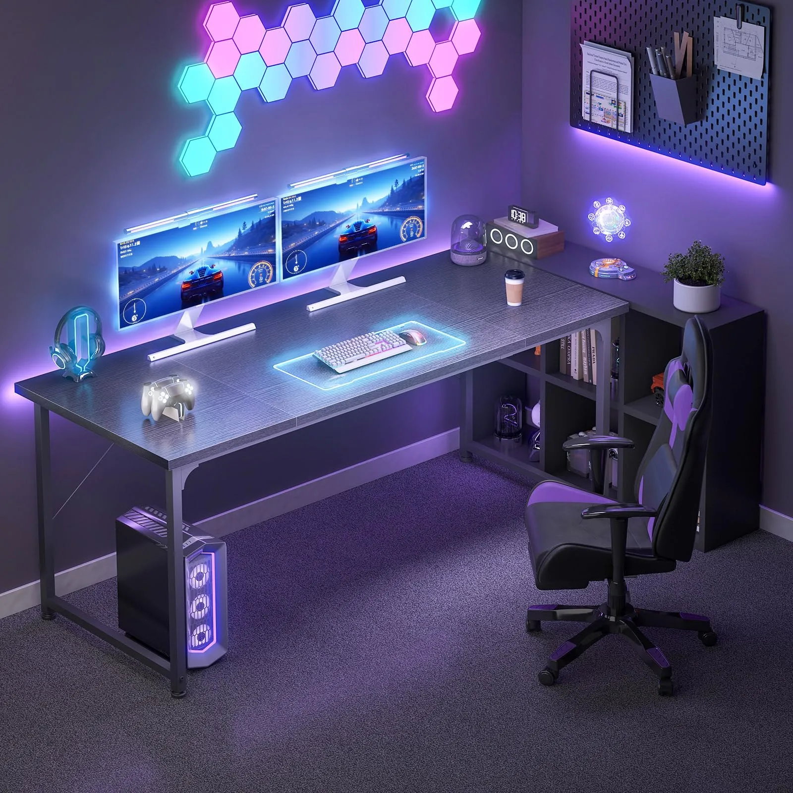 ODK Scrivania per Computer e Ufficio, 160 x 55 cm, Nera - immagine 6