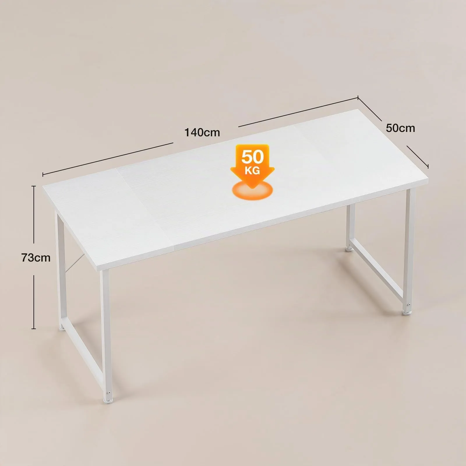 ODK Scrivania per Computer e Ufficio, 140 x 50 cm, Bianca - immagine 6