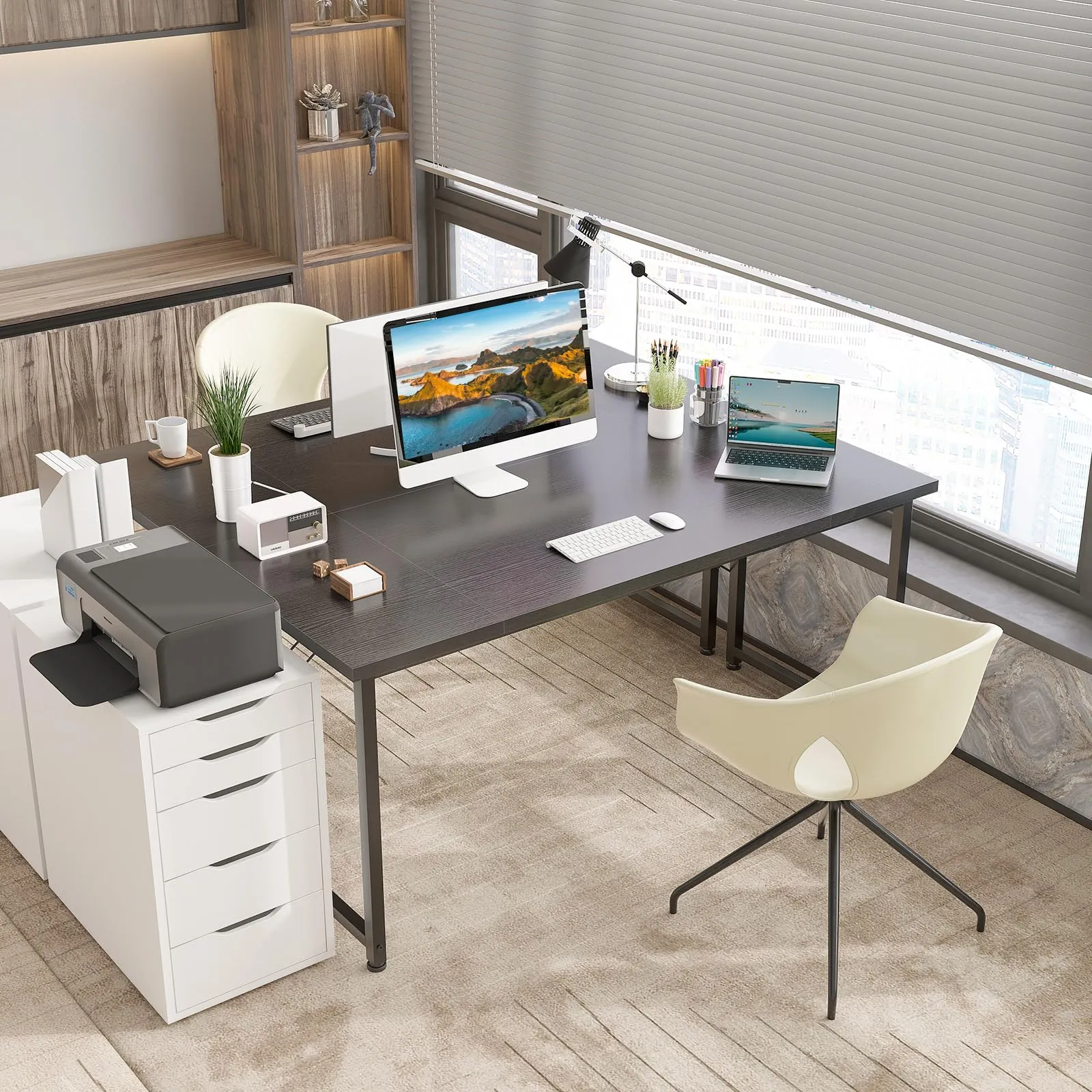 ODK Scrivania per Computer e Ufficio, 140 x 50 cm, Nera - immagine 2