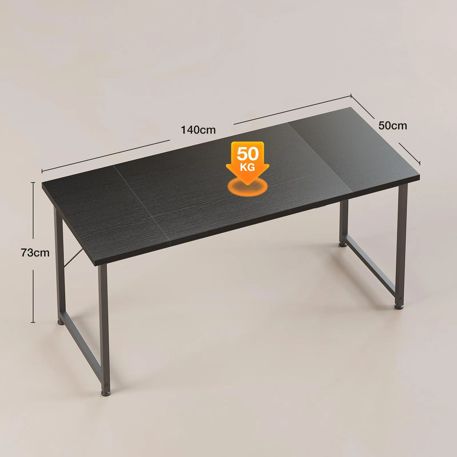 ODK Scrivania per Computer e Ufficio, 140 x 50 cm, Nera - immagine 6