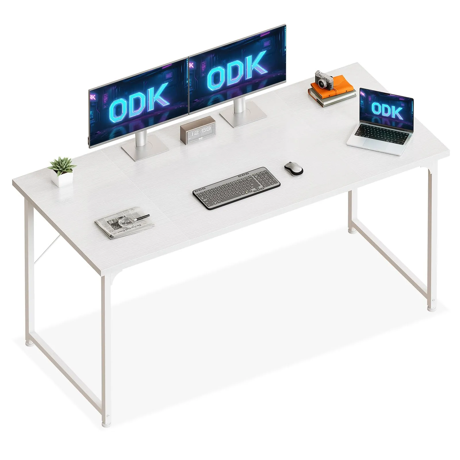 ODK Scrivania per Computer e Ufficio, 160 x 55 cm, Bianca - immagine 1