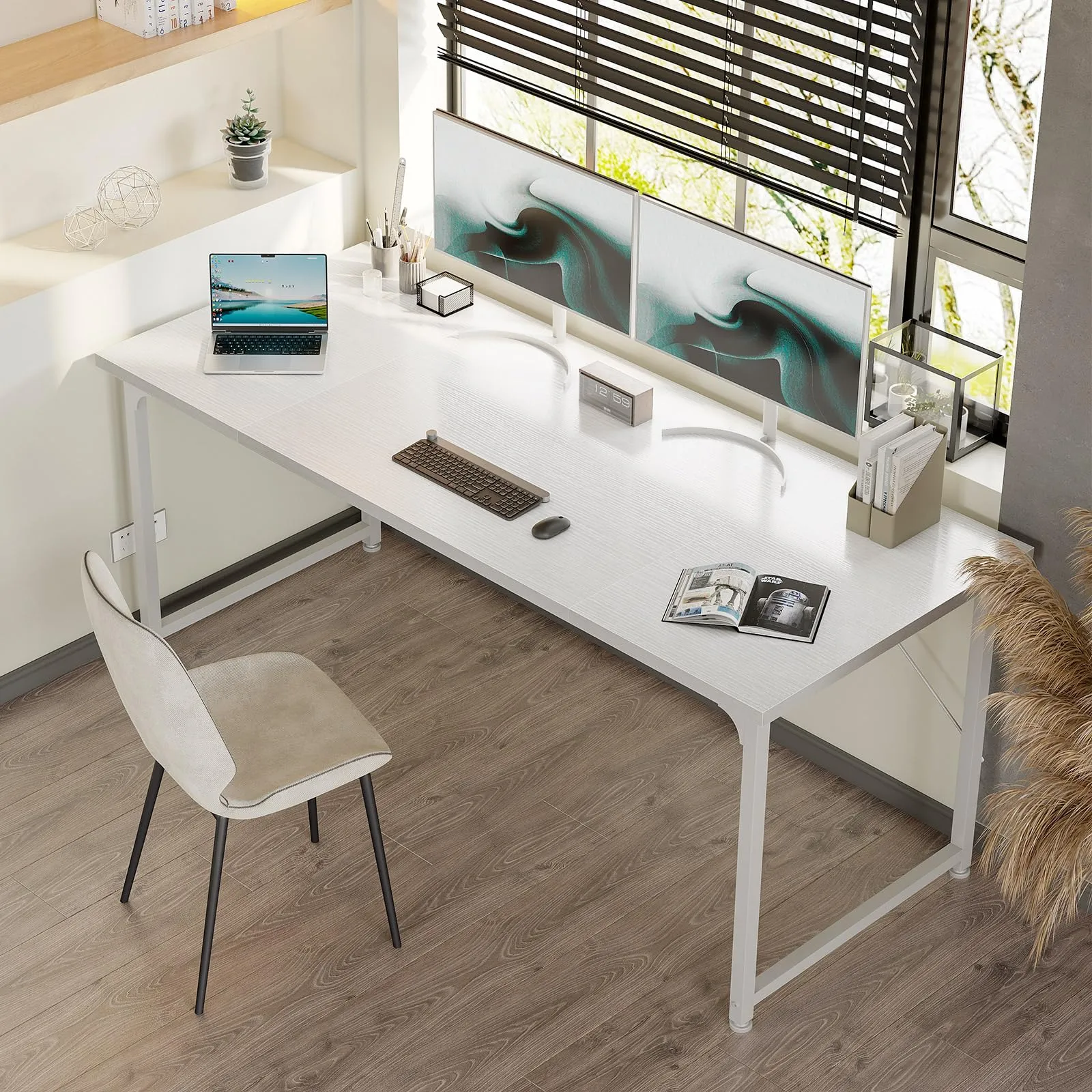 ODK Scrivania per Computer e Ufficio, 160 x 55 cm, Bianca - immagine 3