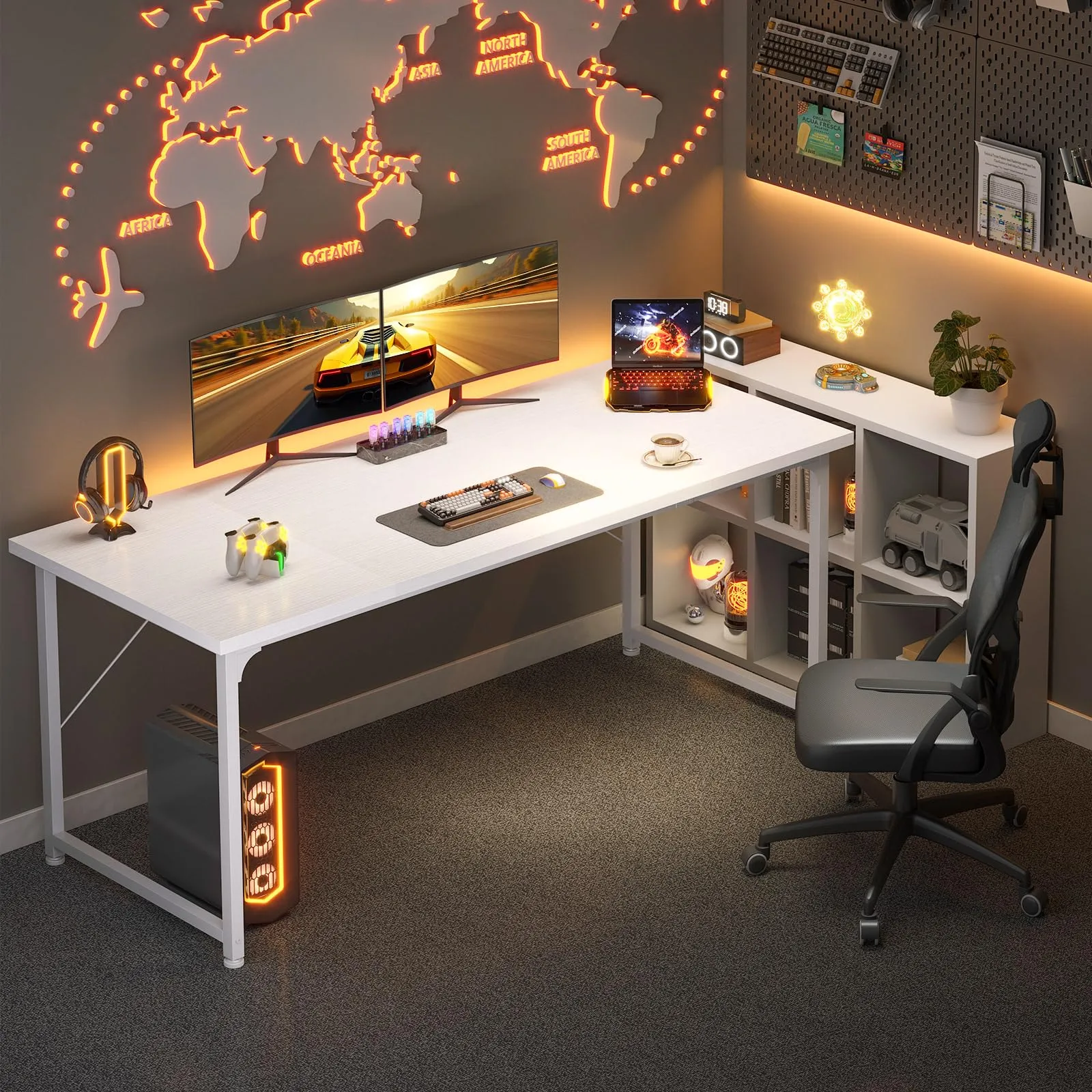 ODK Scrivania per Computer e Ufficio, 160 x 55 cm, Bianca - immagine 4