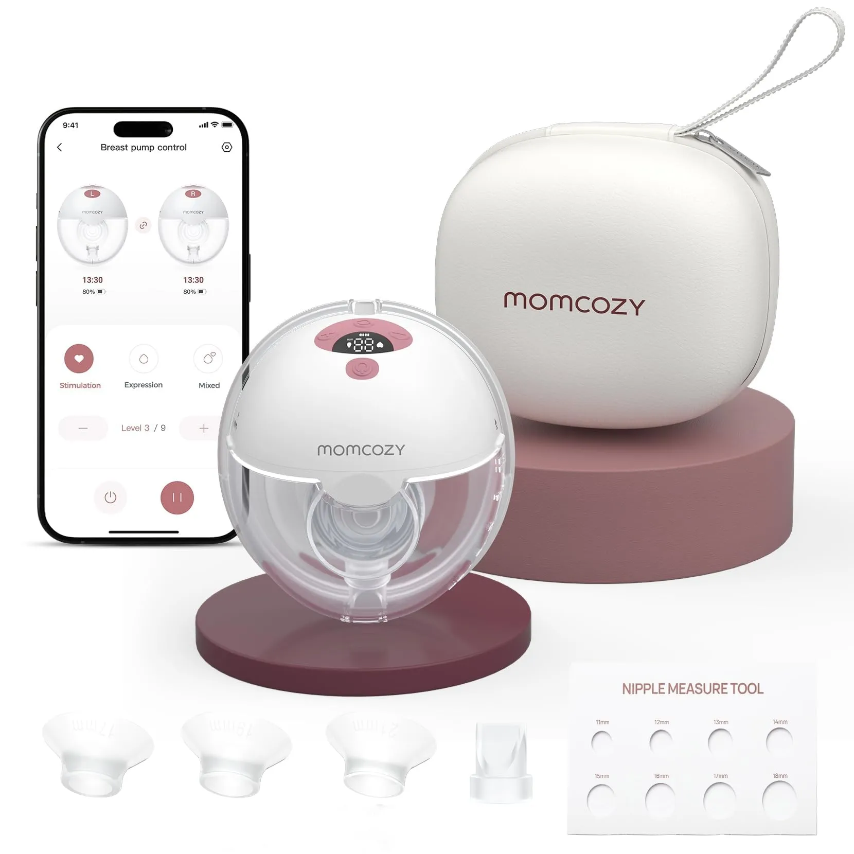 Momcozy M5 Tiralatte Elettrico Indossabile Smart con App, Mani Libere, 24mm - immagine 1