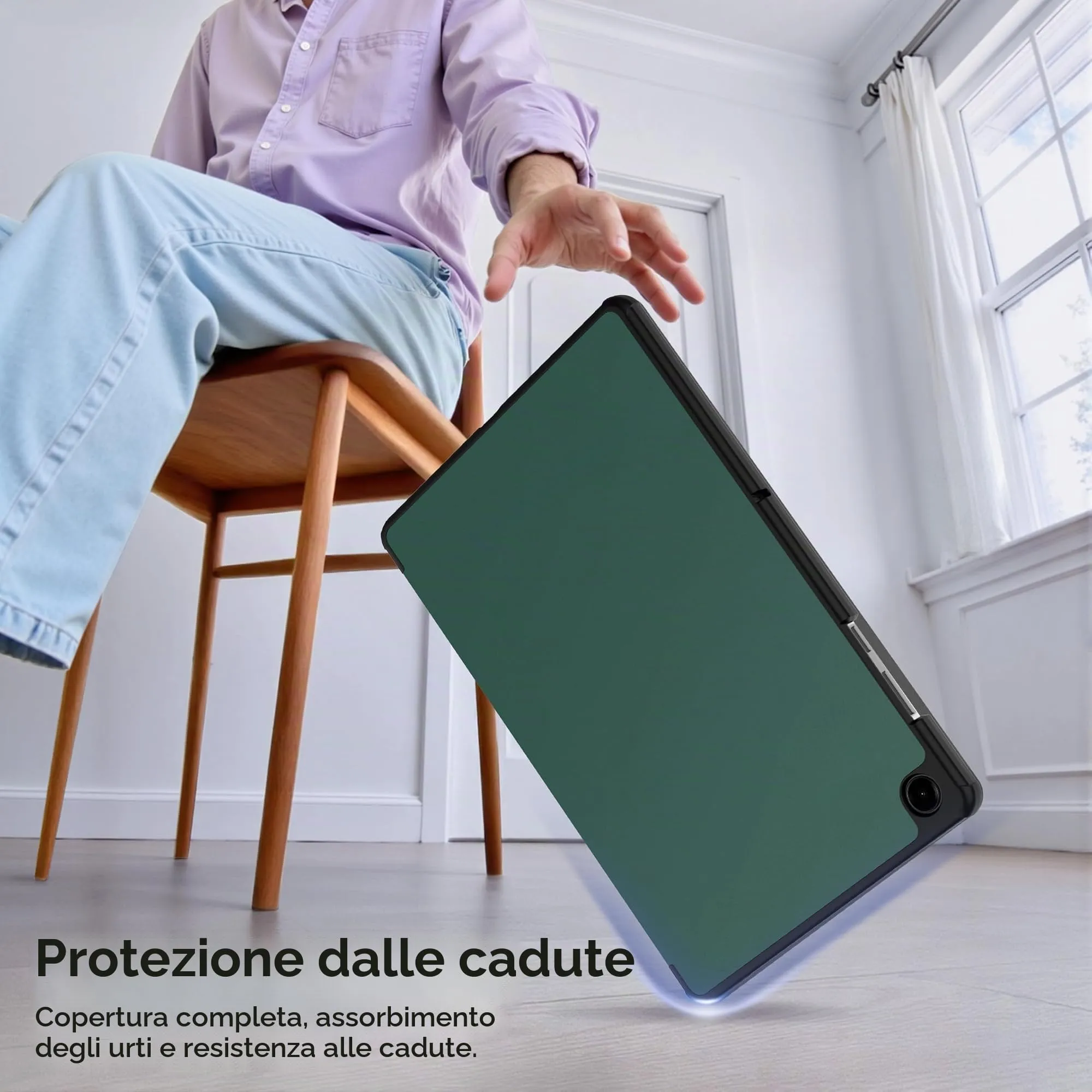 EasyAcc Custodia per Samsung Galaxy Tab A11+ Plus / A9+ 11 Pollici 2025 SM-X236B SM-X230 - Verde scuro - immagine 3