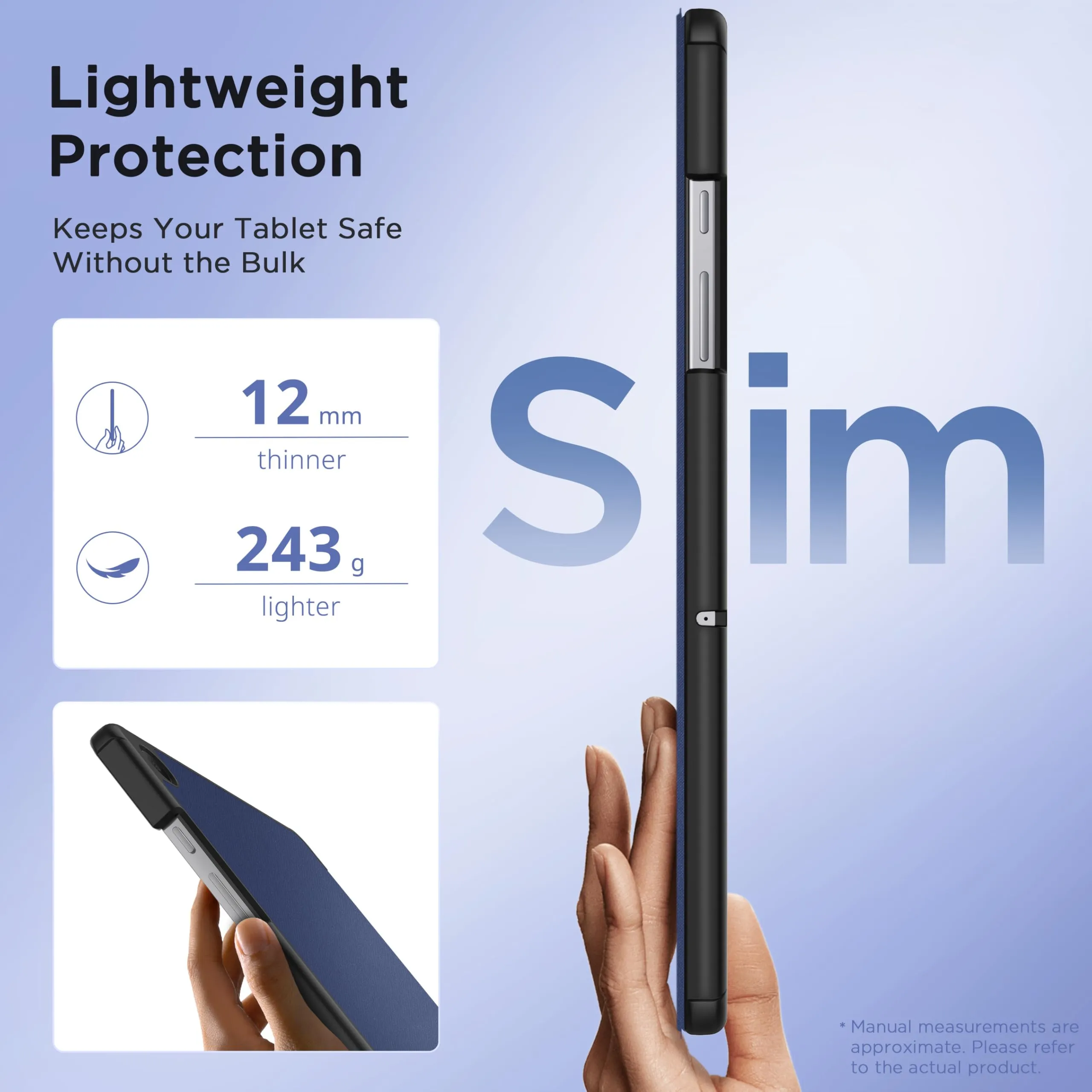 EasyAcc Custodia per Samsung Galaxy Tab A11+ Plus / A9+ 11" (2025/2023) - Blu Scuro - immagine 4