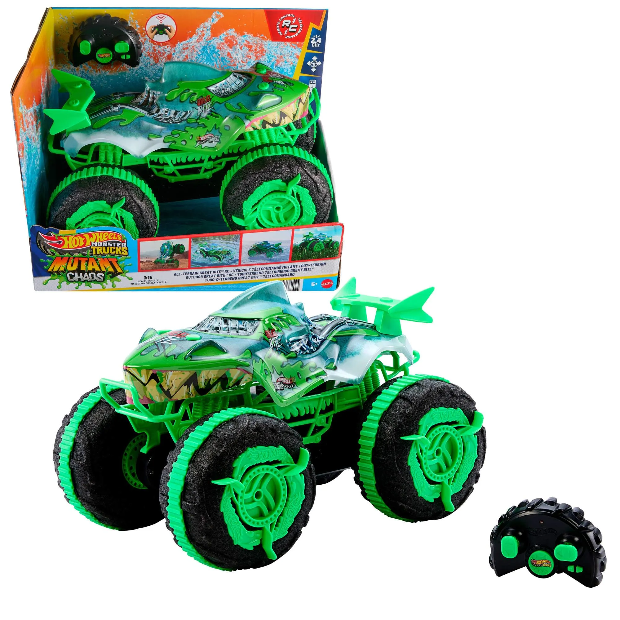 Hot Wheels Monster Trucks Mutant Chaos Great Bite All-Terrain RC - immagine 1