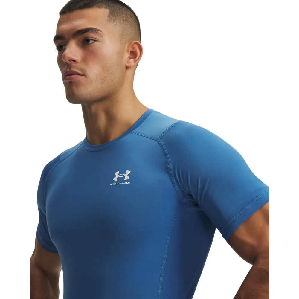 Under Armour Men's Heatgear Compression Shirt - Aegean Blue/White - XL - immagine 3