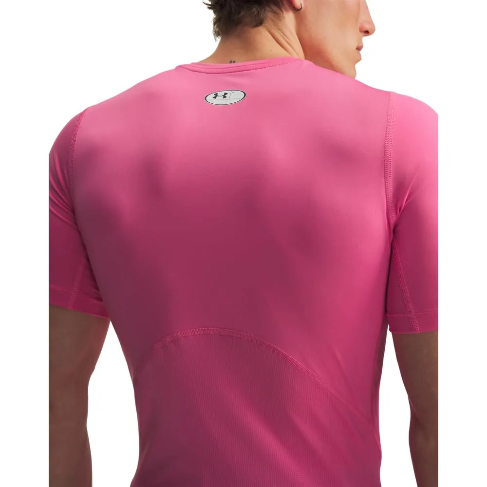 Under Armour Men's Heatgear Compression Shirt - Pink Frenzy/White - S - immagine 3