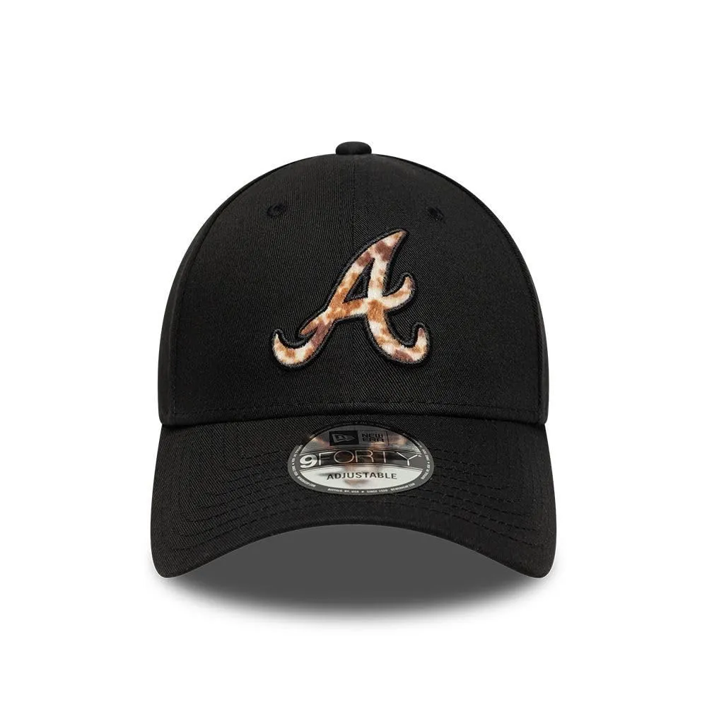 New Era Atlanta Braves MLB 9Forty Faux Pony Infill Cap - Nero - immagine 2