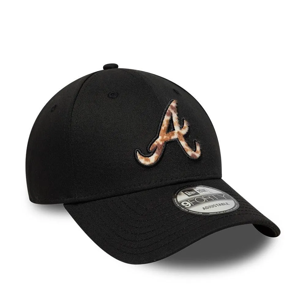 New Era Atlanta Braves MLB 9Forty Faux Pony Infill Cap - Nero - immagine 3