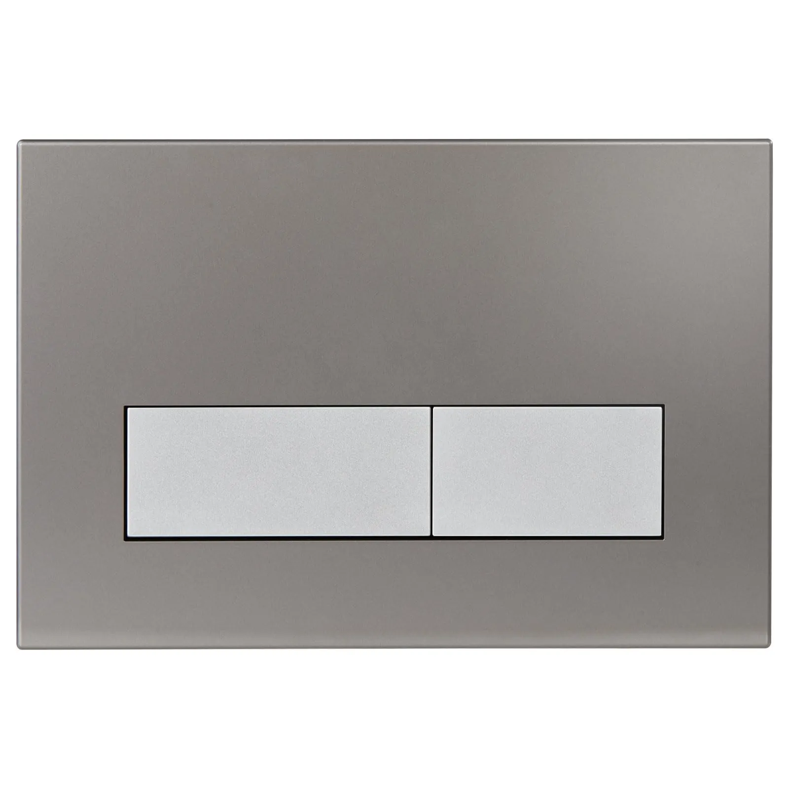 Mendorio Placca di Comando WC per Geberit Sigma, UP300 e UP320, Piastra Doppio Scarico, 246×164 mm, Grigio Scuro Opaco e Argento Opaco - immagine 1